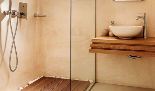 Bathroom tiles alternative: Venetian Plaster