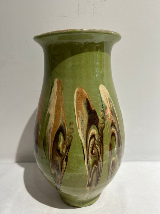 Cottage Crafted Vase, Marbleized Green