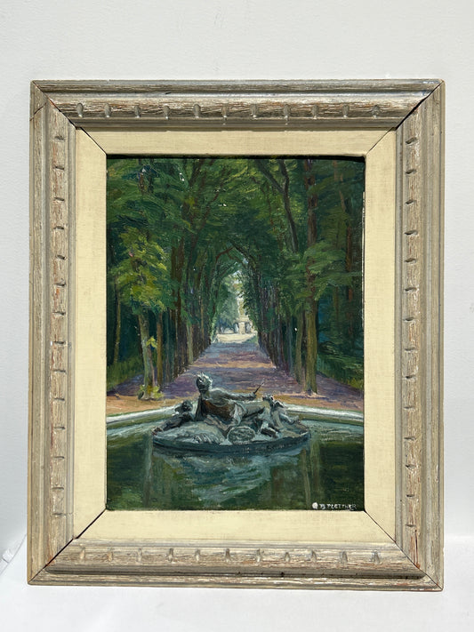 Vintage fountain oil painting