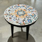 Table tripod with mosaic