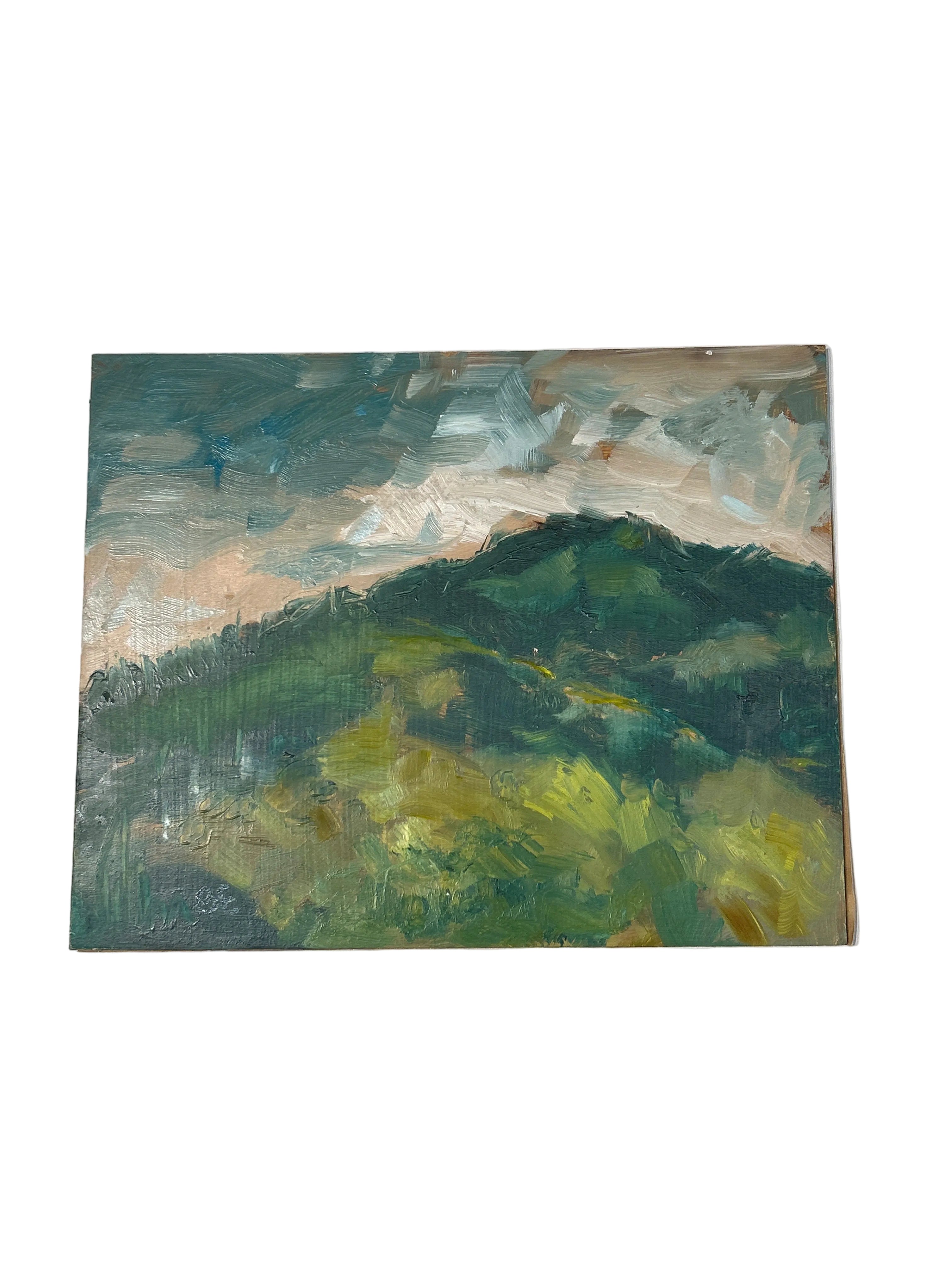 Vintage impressionist oil landscape painting signed