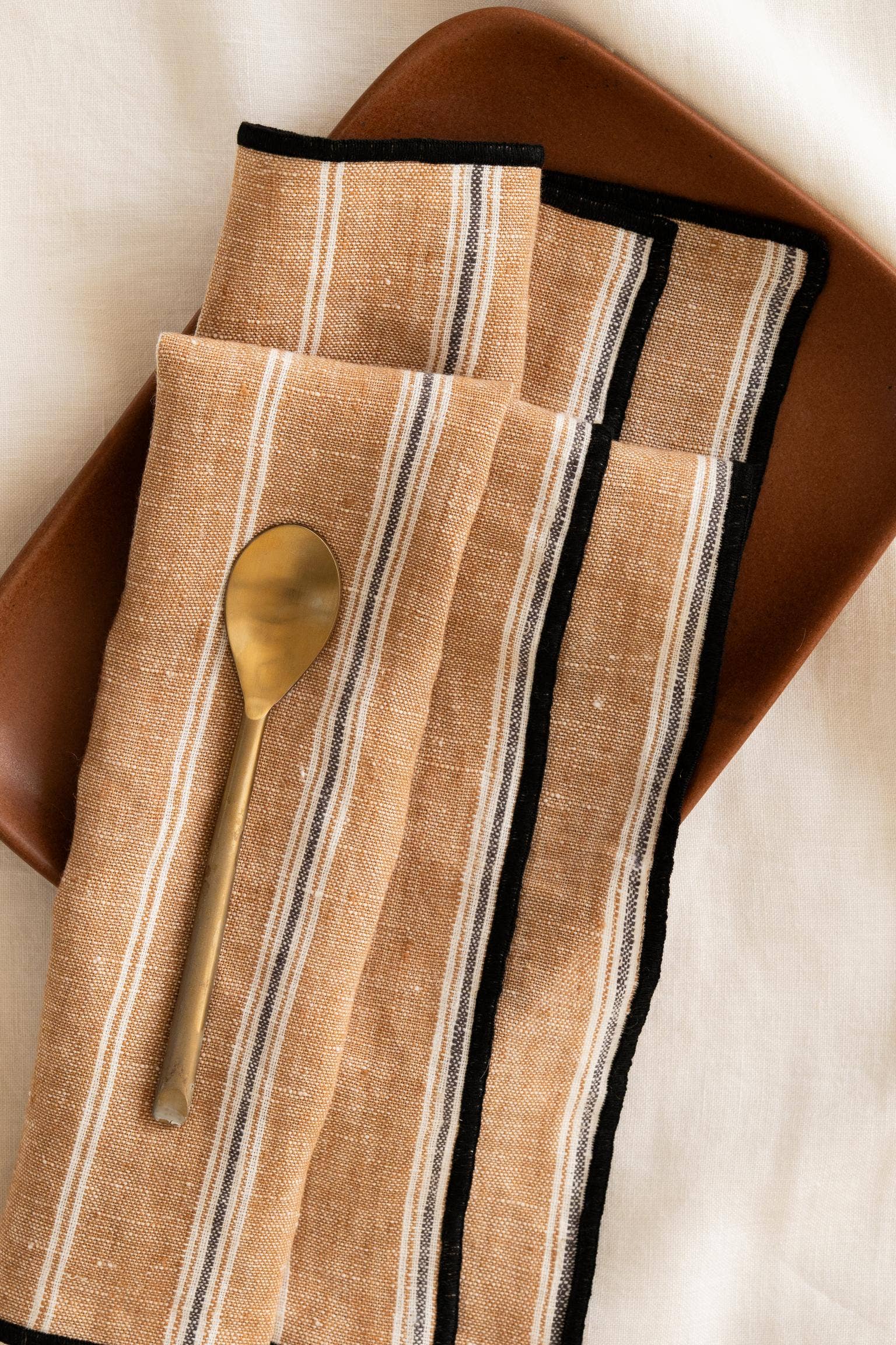 Althea Linen Napkin – Althea Brown / Set of 2 - 10"x10"