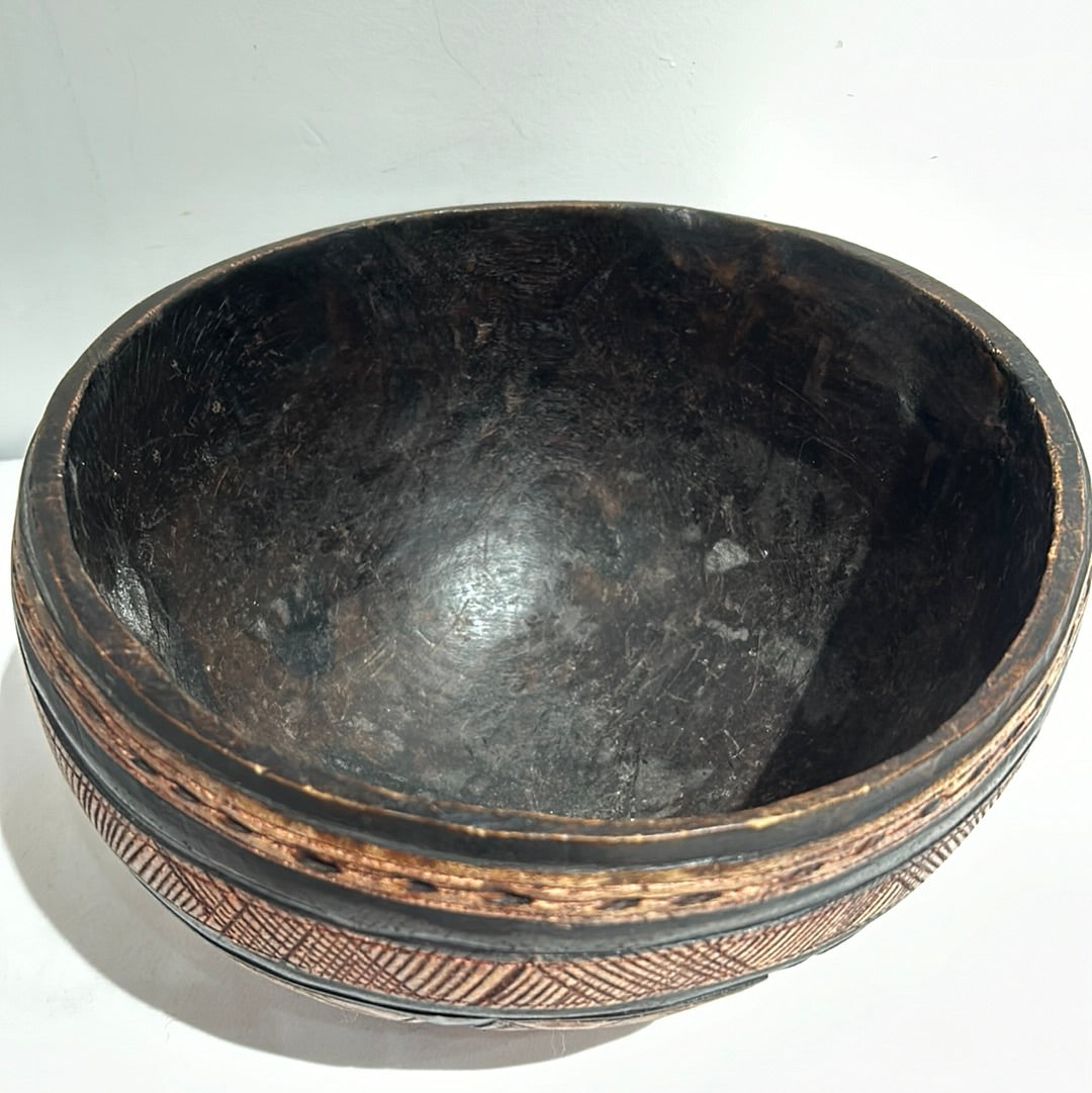 Carved wood bowl