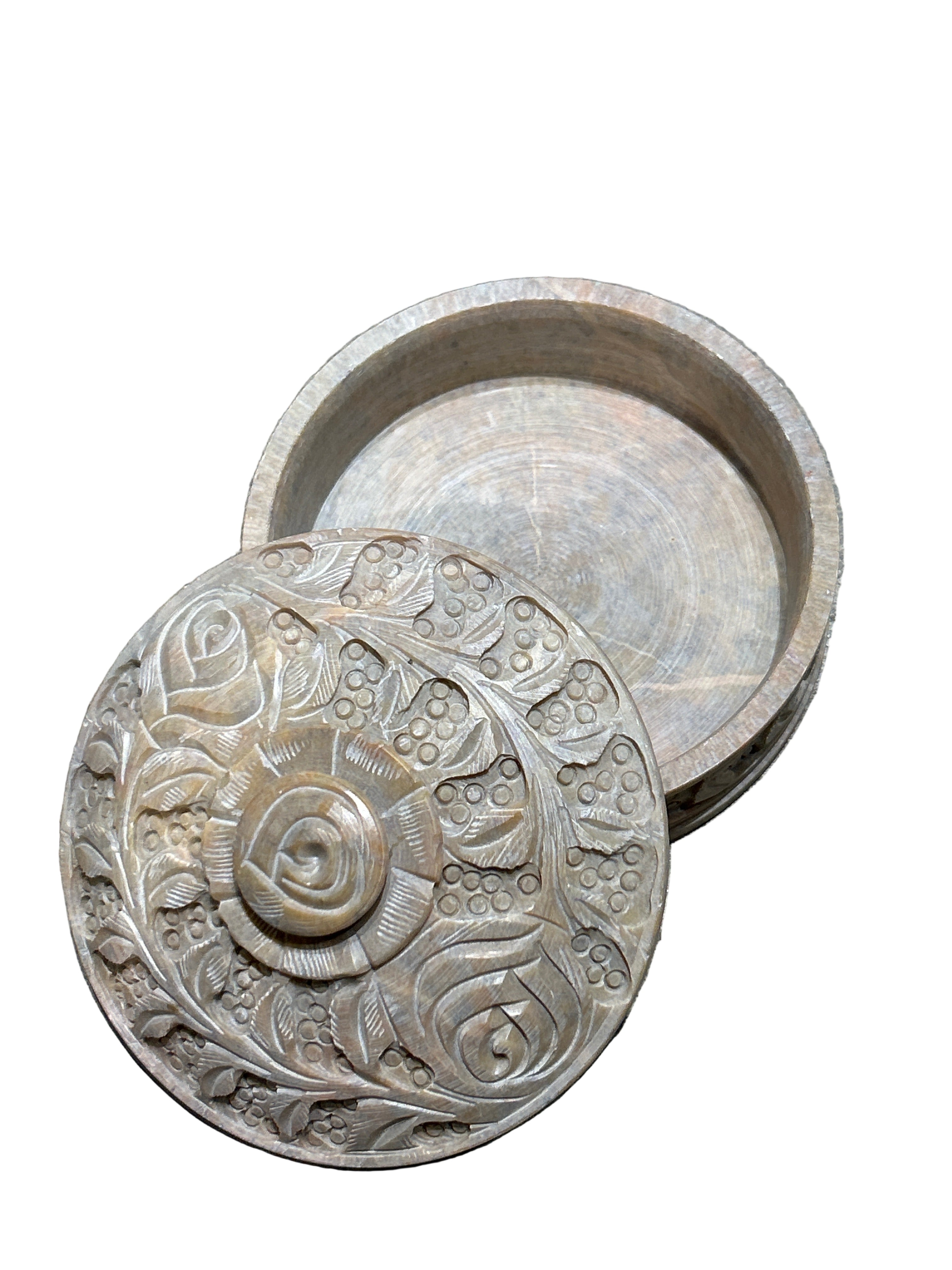 Vintage carved soapstone box