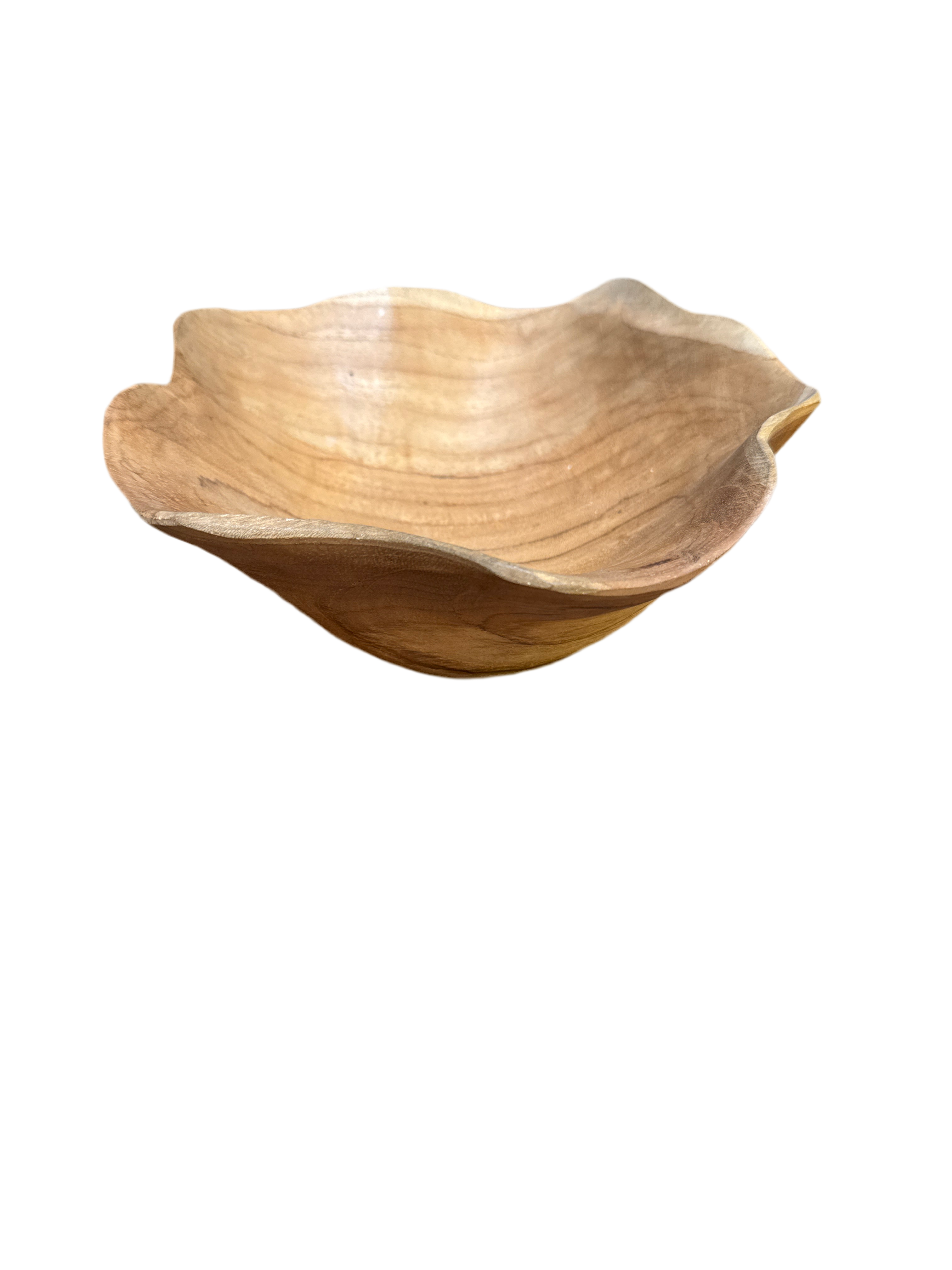 Ruffled Wooden Bowl