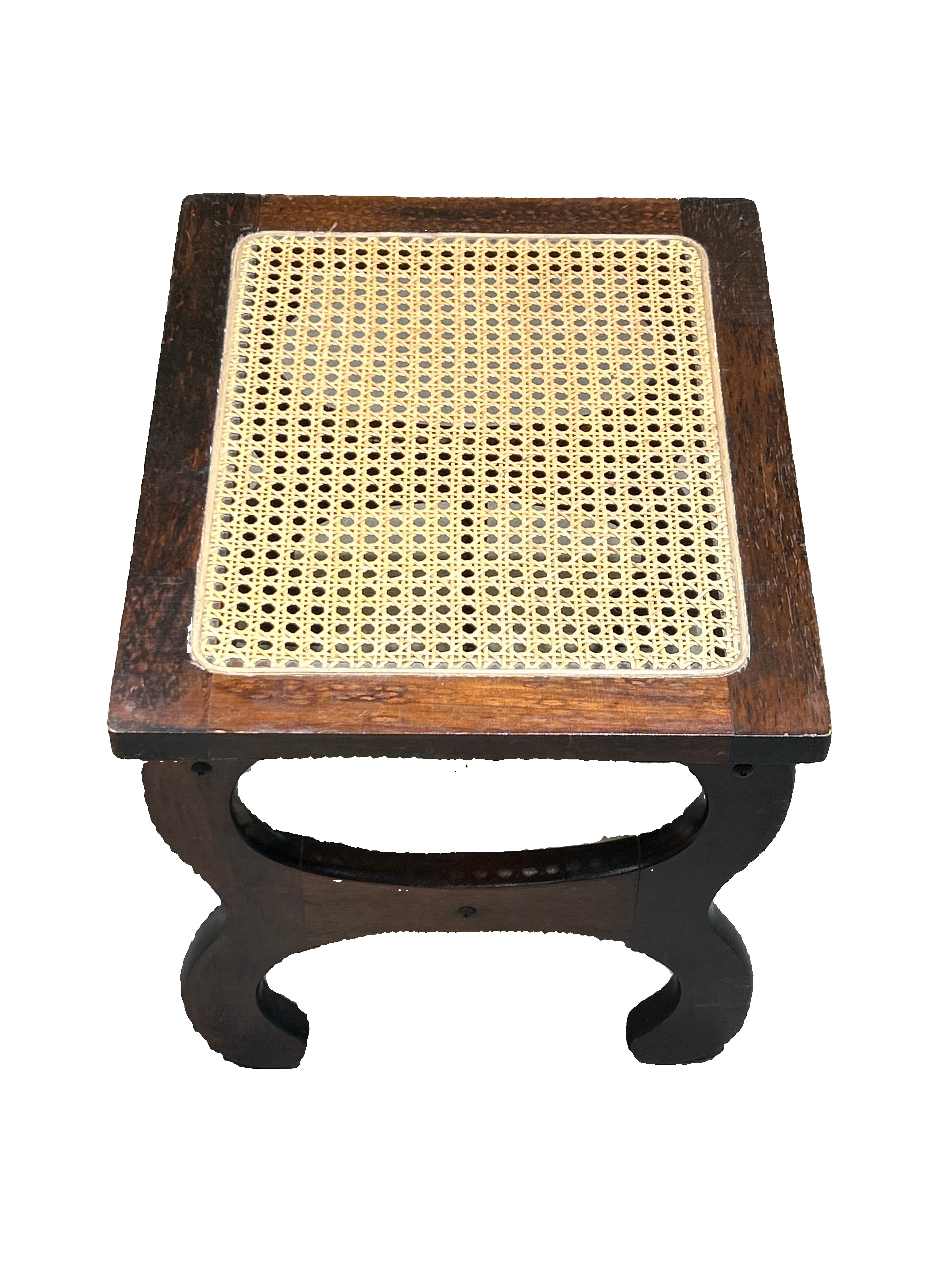 Vintage cane top wood stool