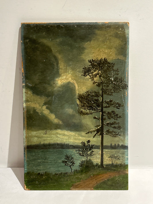 Vintage tree landscape painting