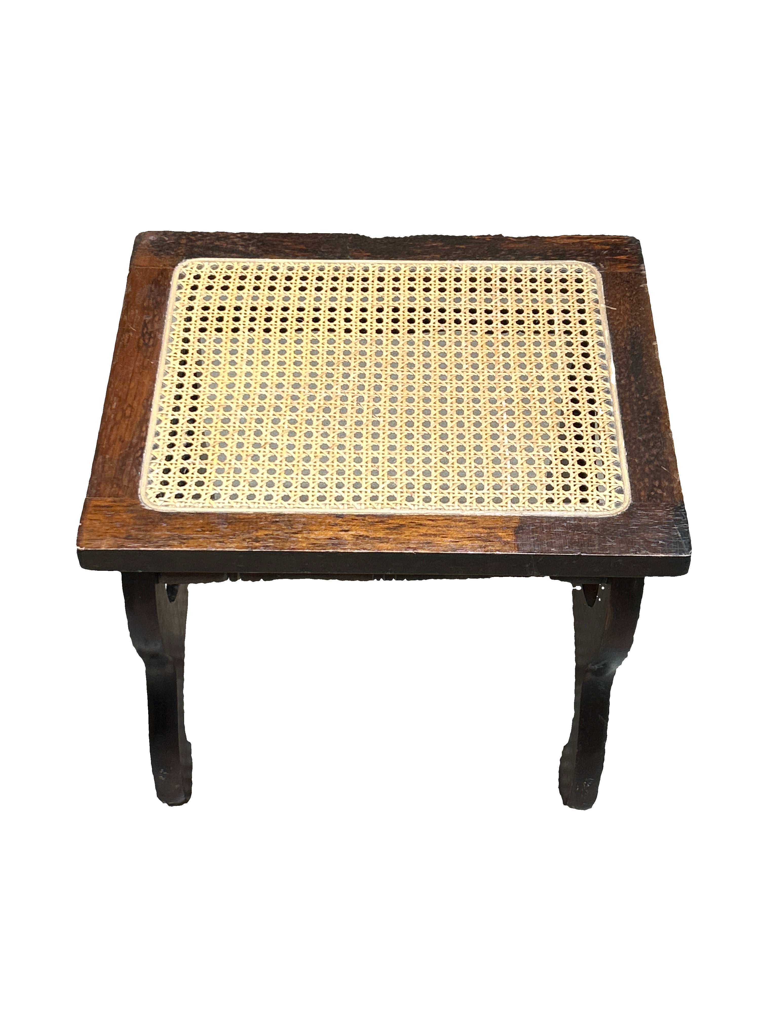 Vintage cane top wood stool