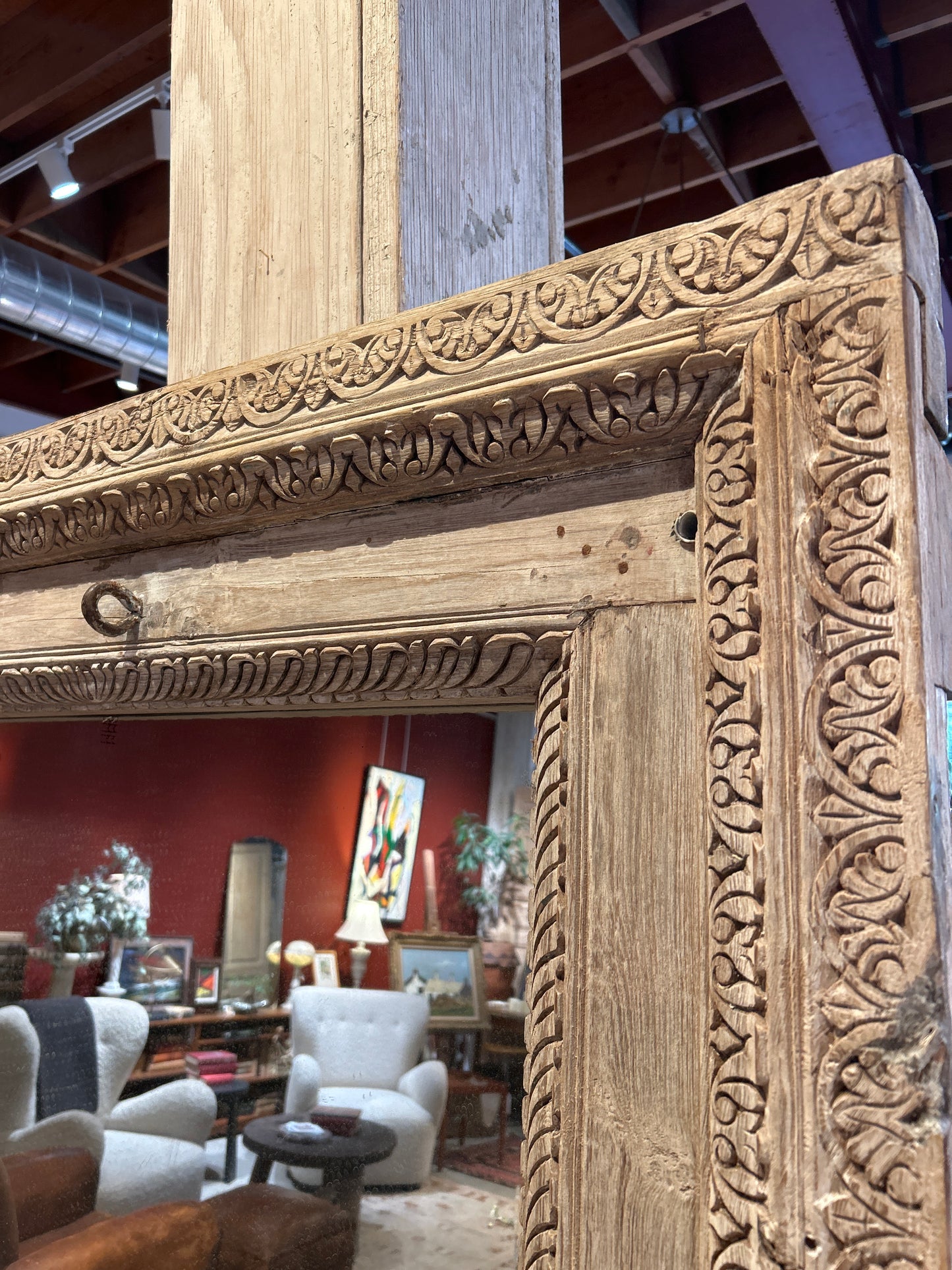 Vintage carved wood mirror