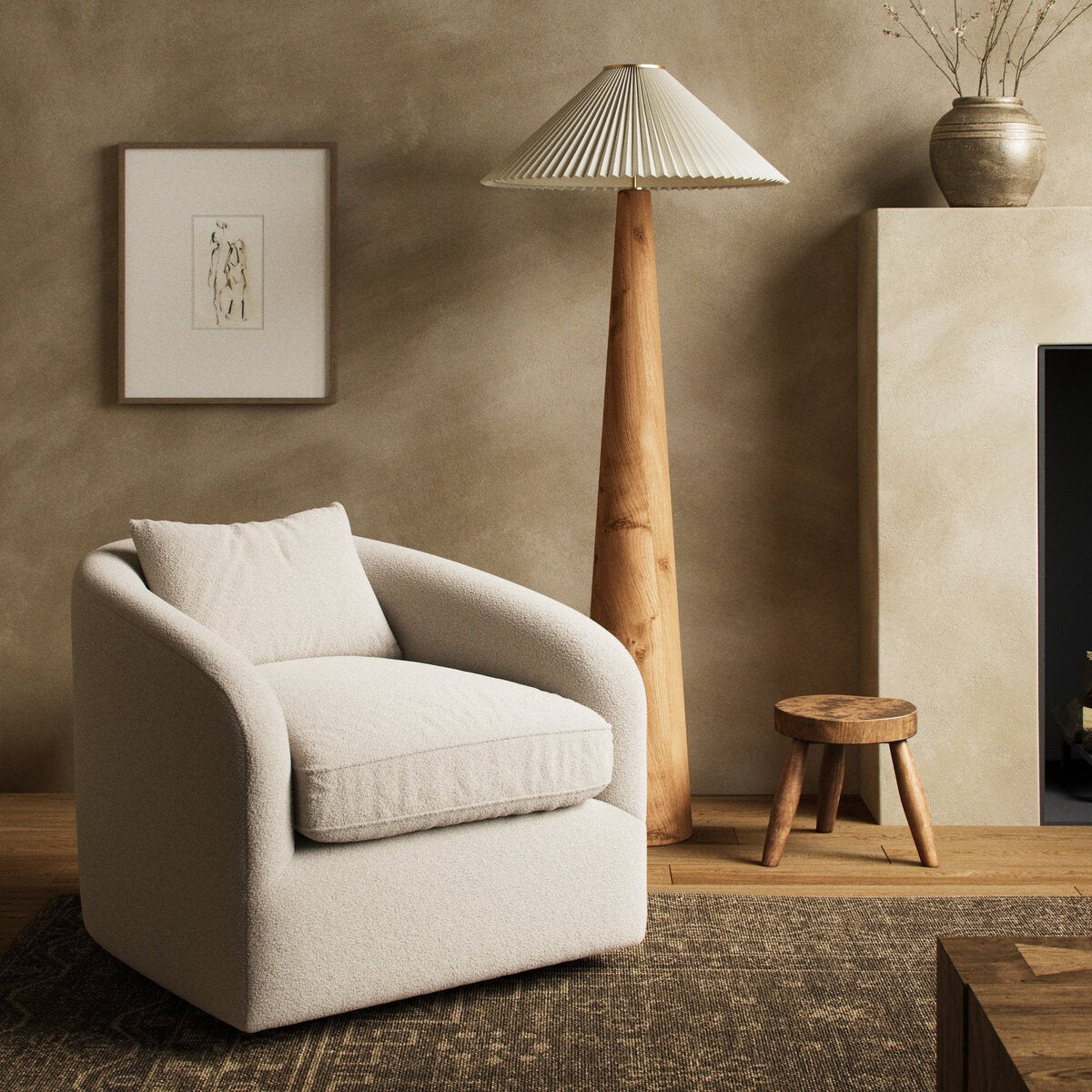 Topanga Swivel Chair Knoll Natural