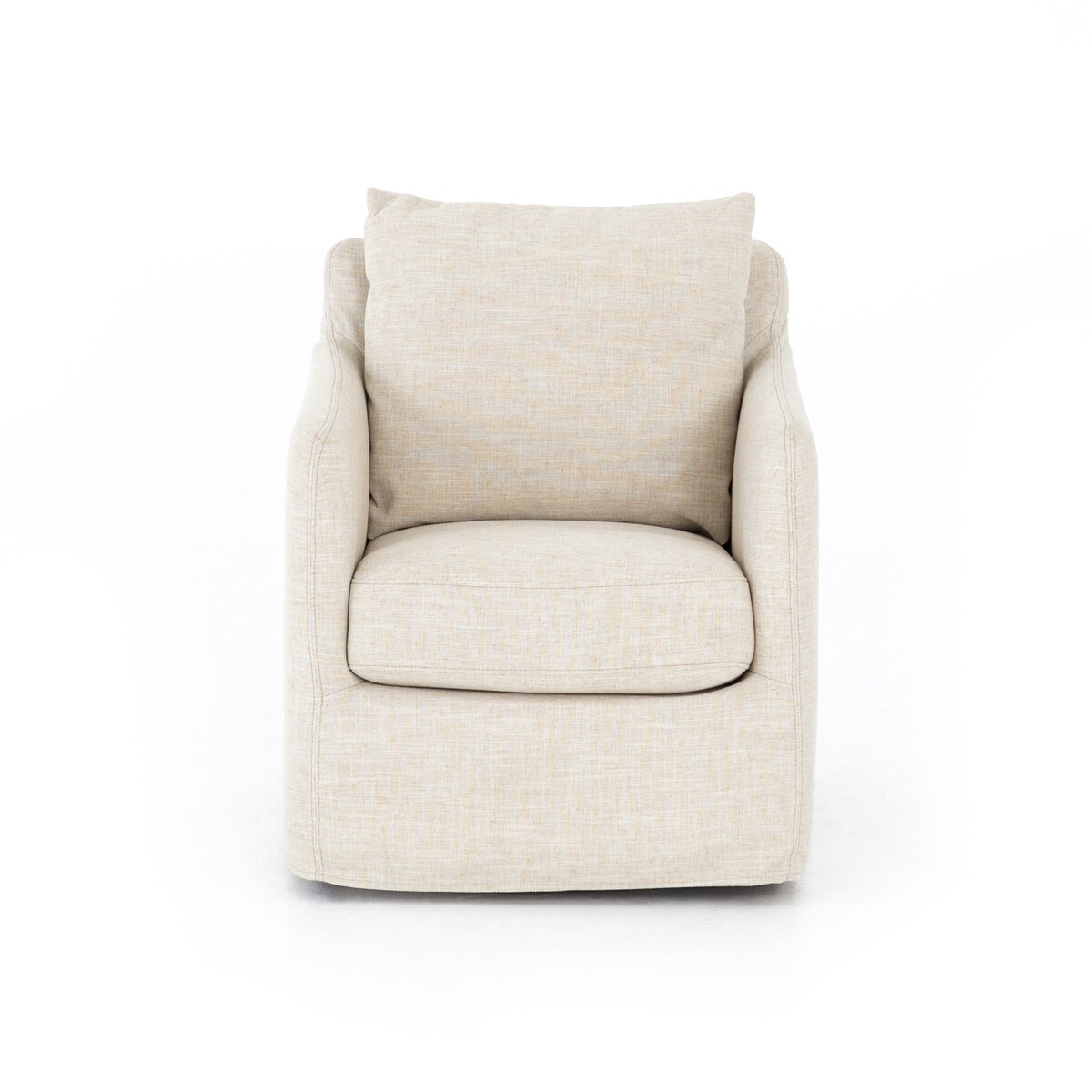 Banks Slipcover Swivel Chair Cambric Ivory