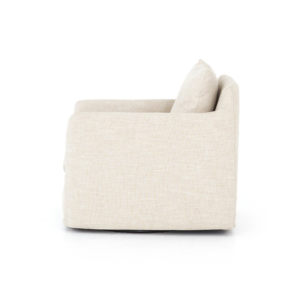 Banks Slipcover Swivel Chair Cambric Ivory