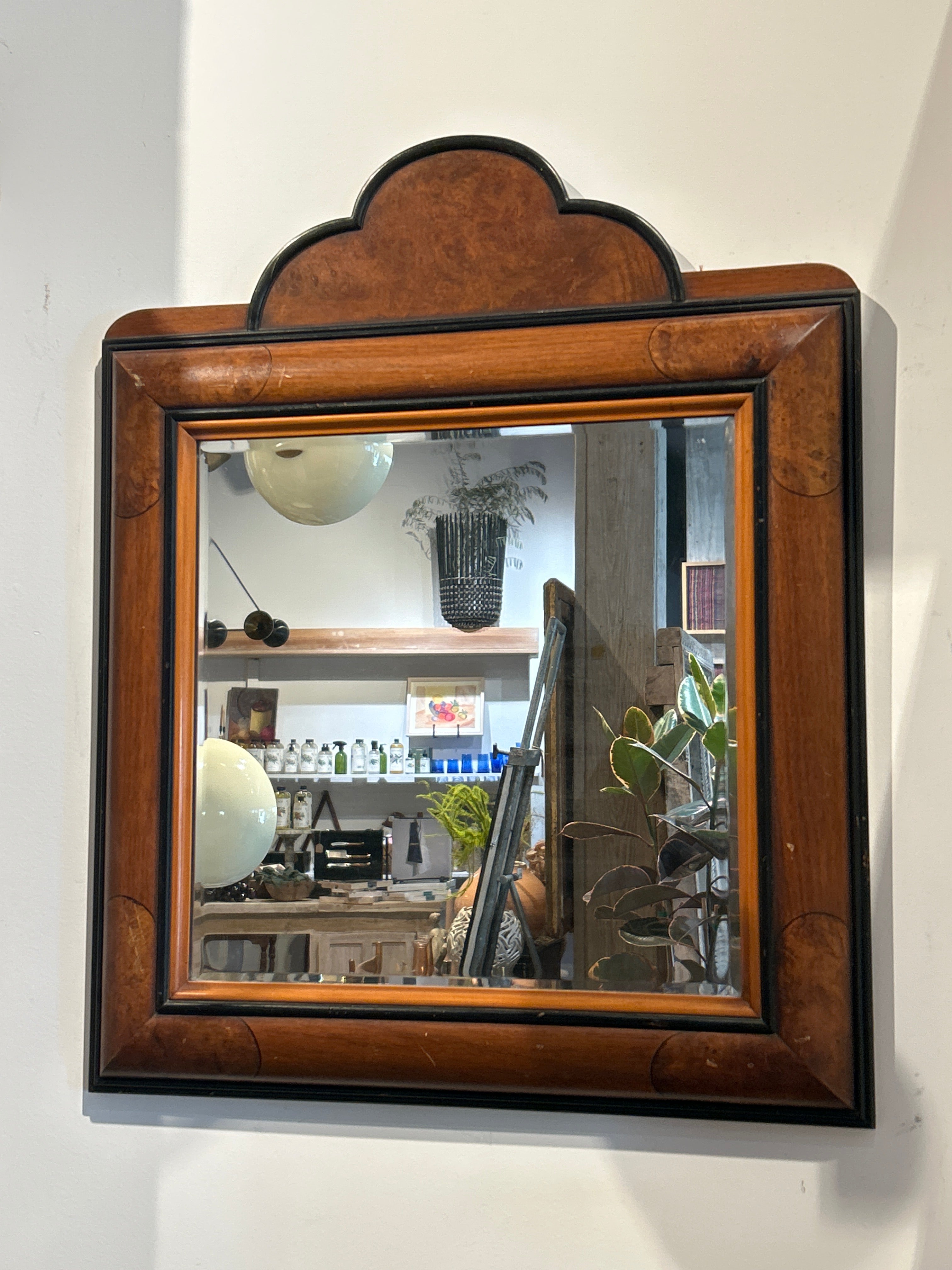Vintage walnut mirror