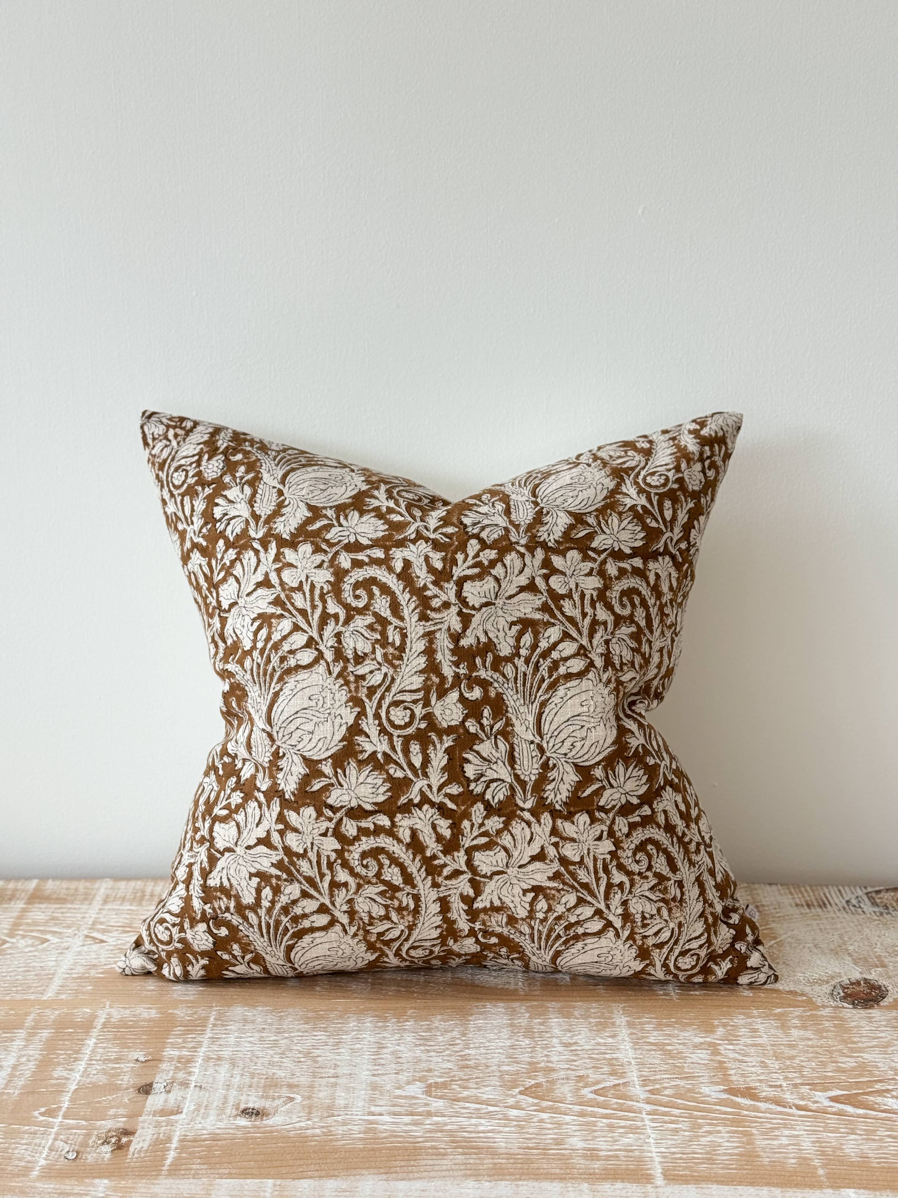 Ivy Rust Print Pillow 18 x 18