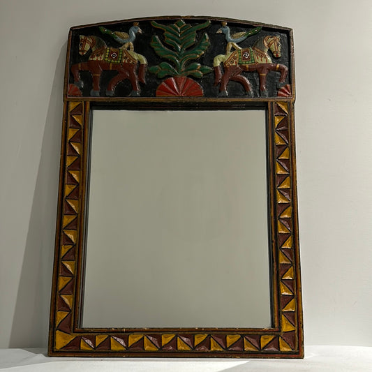 Wood carved mirror