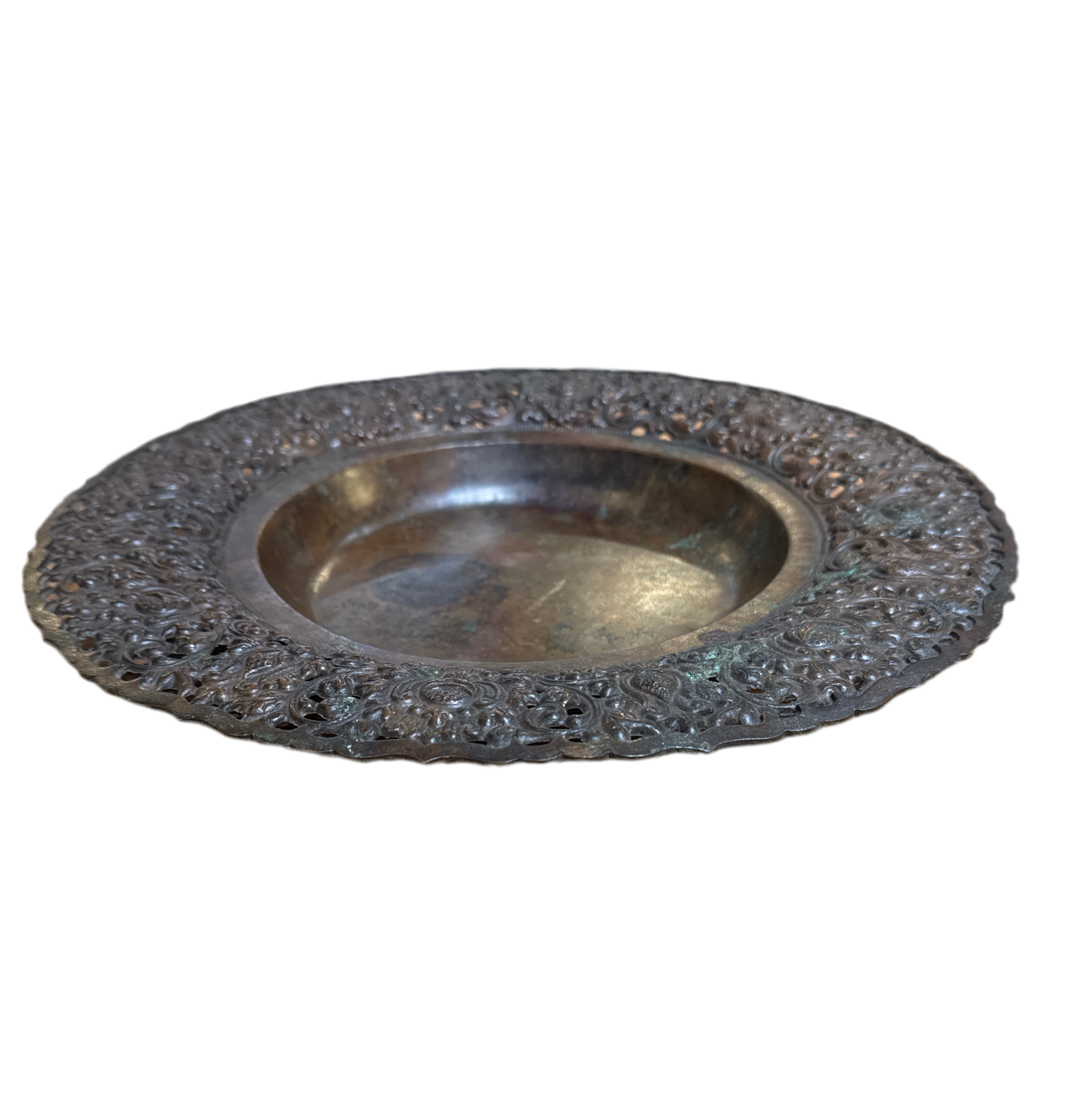 Ornate Pierced Copper-Alloy Tray