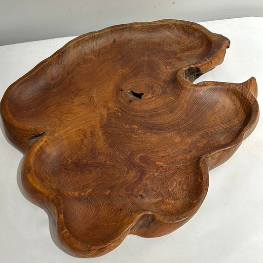 Rustic hand carved wood platter