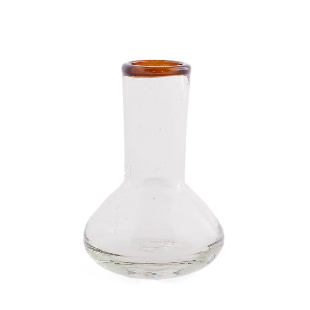 Amber Rim Small Glass Bulb Vase | Bud Vase | Handblown