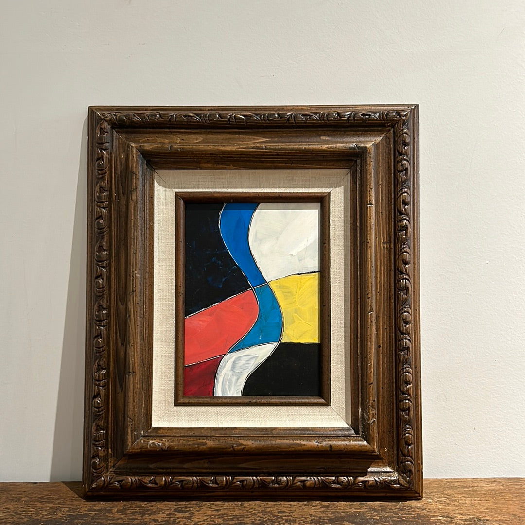 Abstract in wood frame