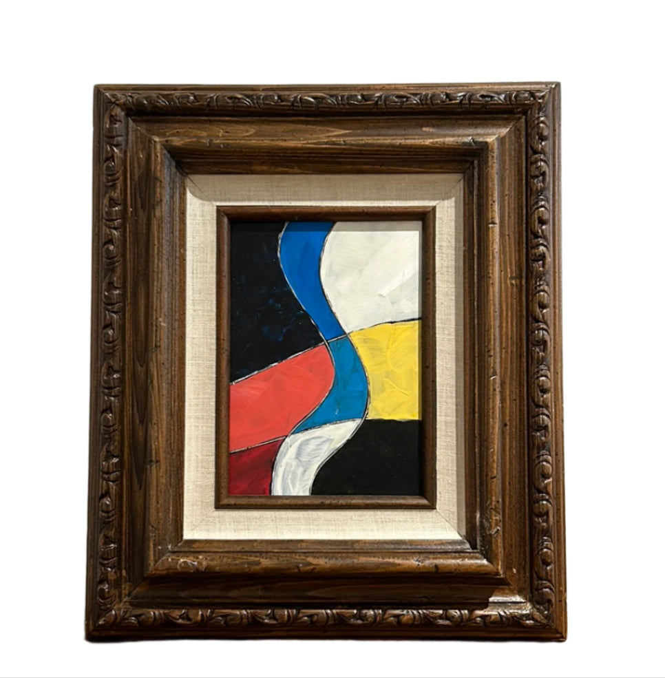 Abstract in wood frame