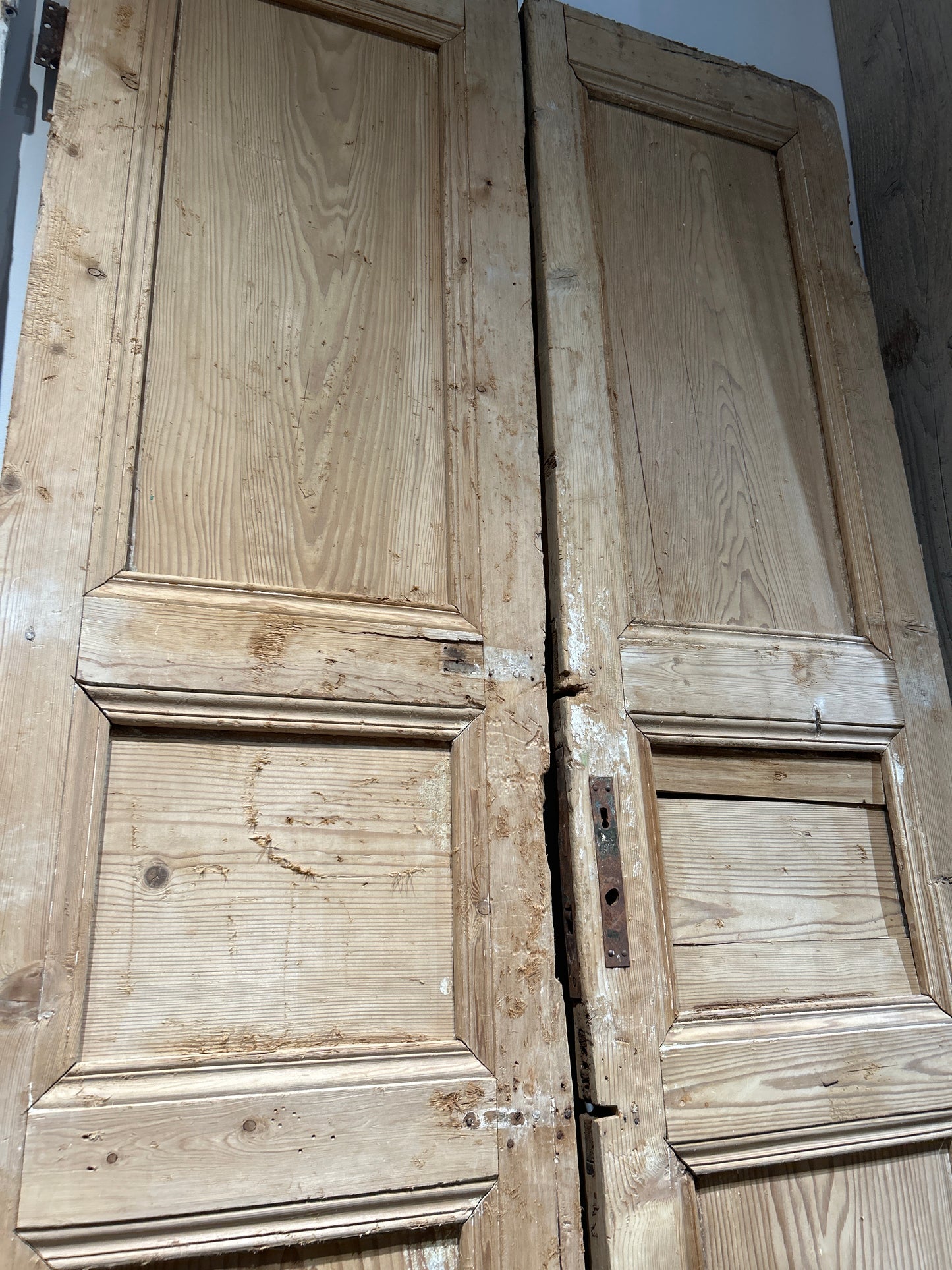 Vintage Egyptian Stripped Pine Door Pair