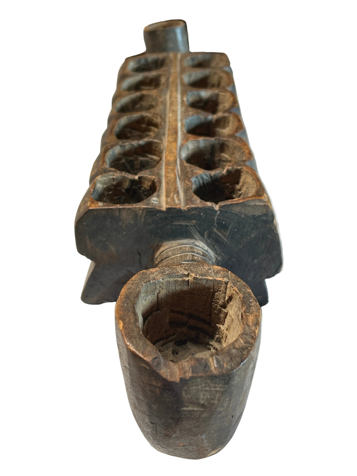Vintage hand carved African wooden mancala