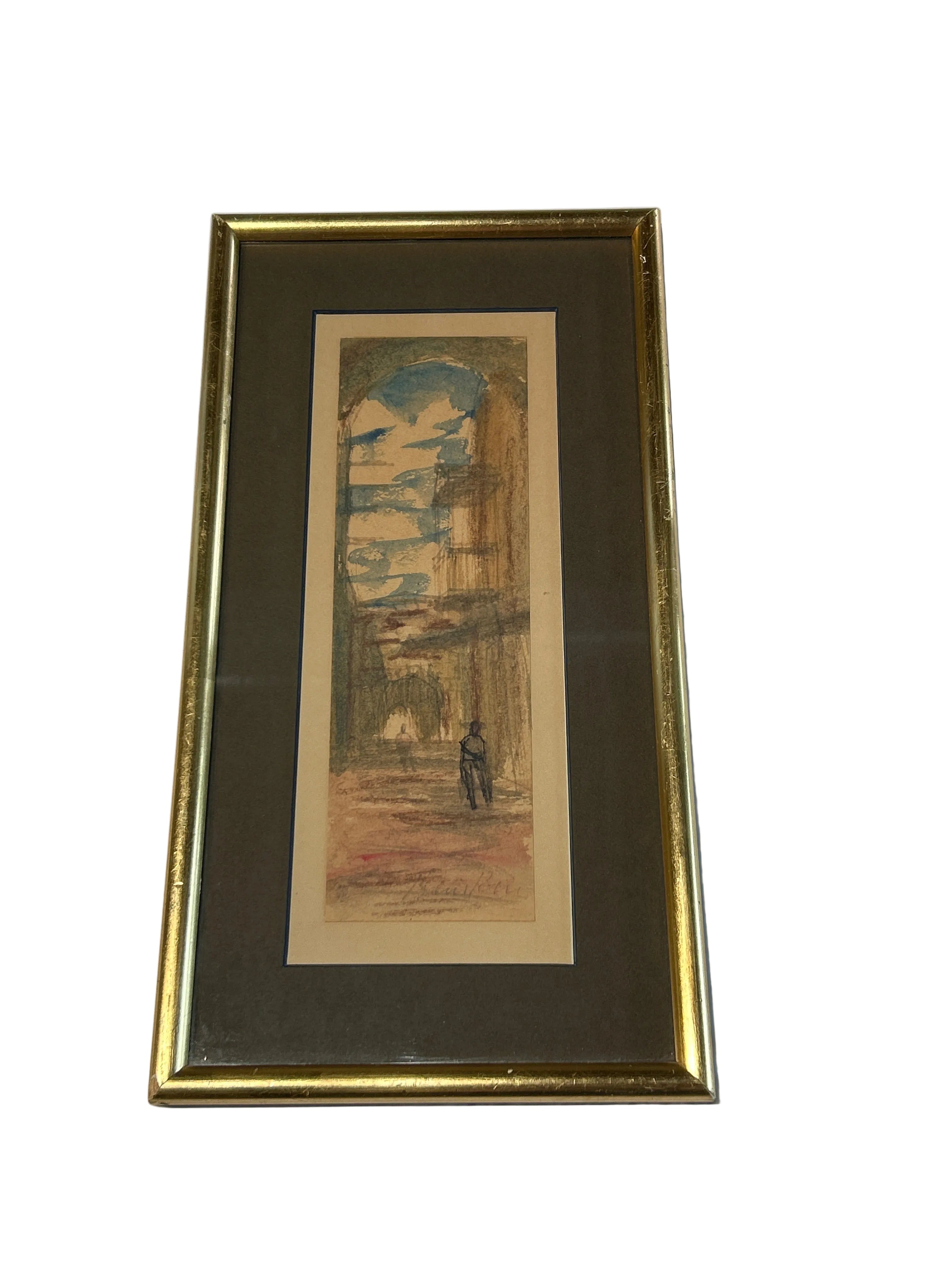 Vintage J Benskin watercolor painting