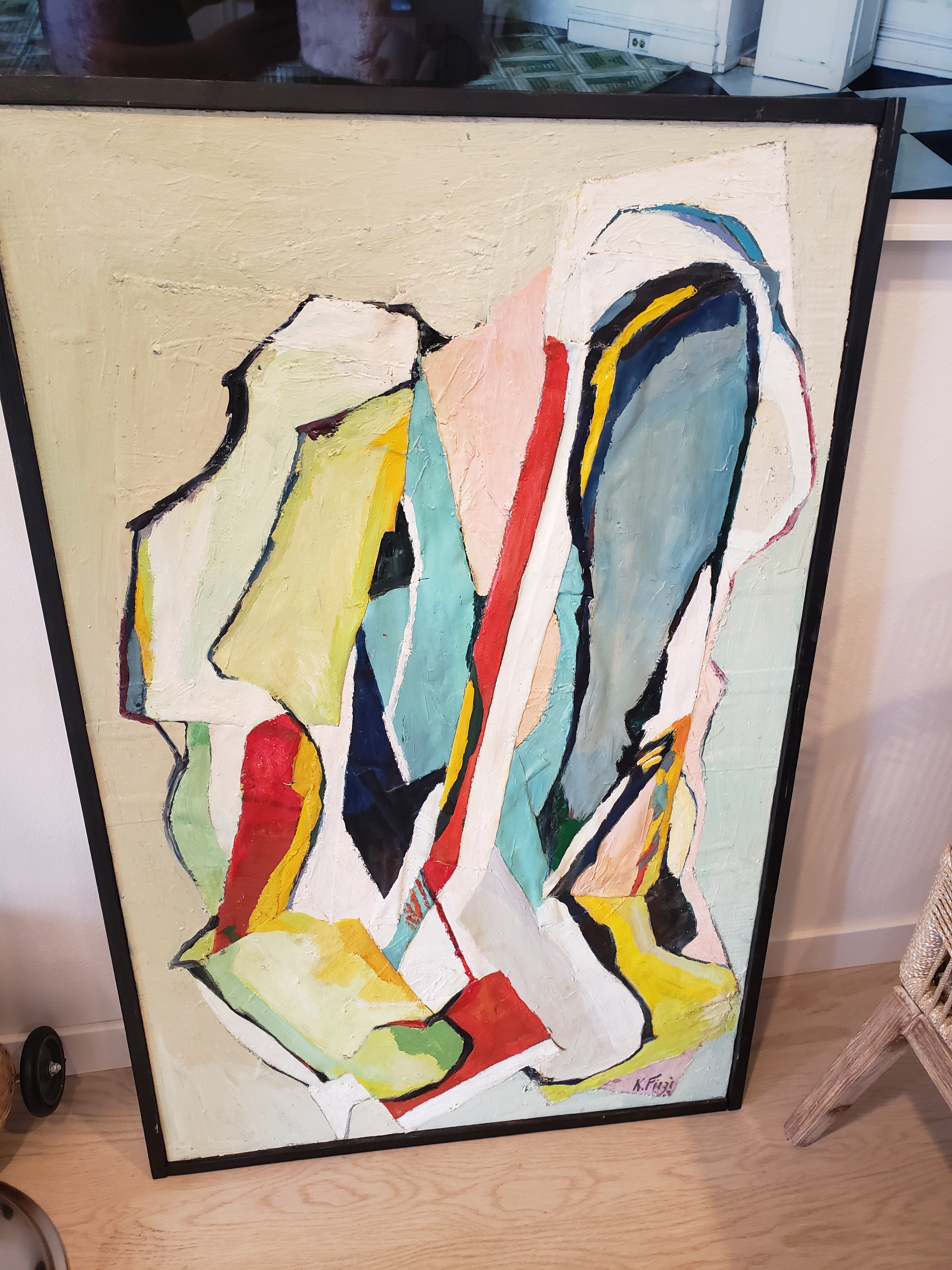 Abstract mixed Media white