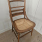 Wood cane chair with storage rack (Set of 4)