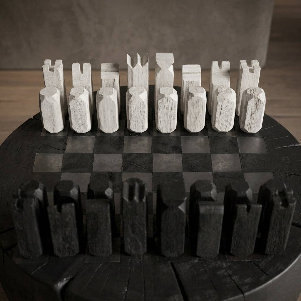 Designer Wood Chess Table | Chess Side Table