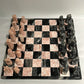 Chess board pink and black marble
