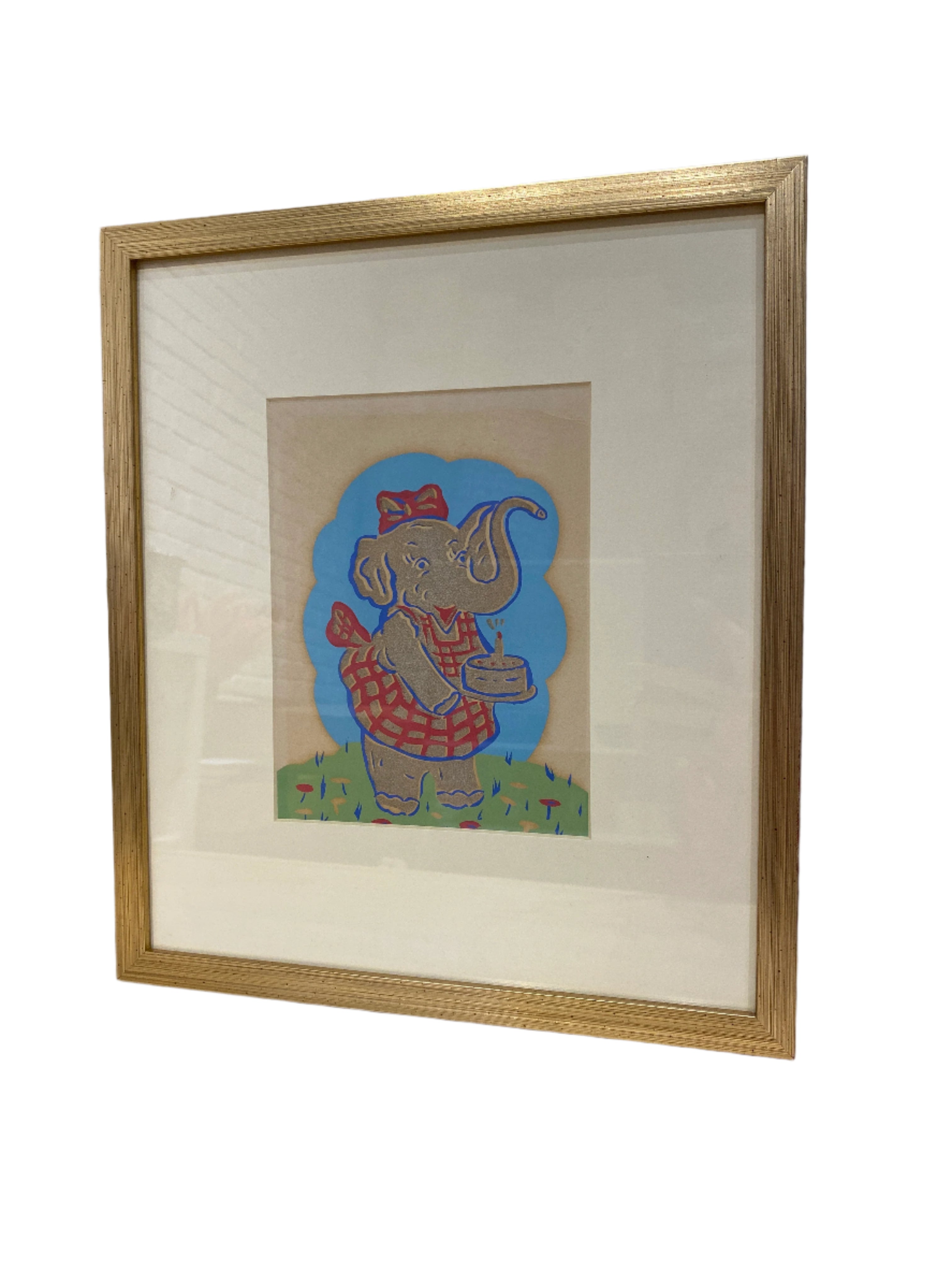 Vintage Elephant Framed Art