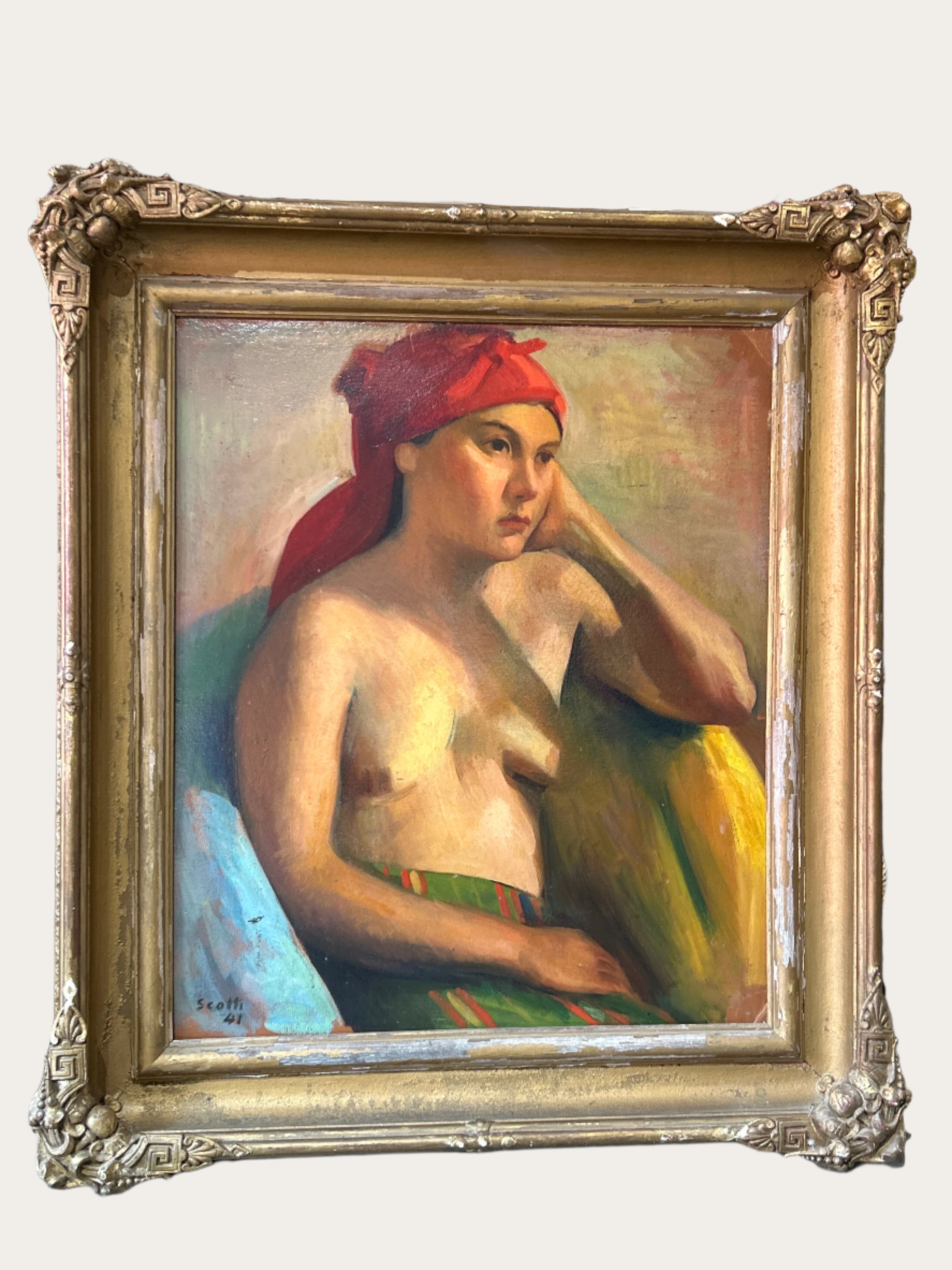 42”x38” Female with red turban