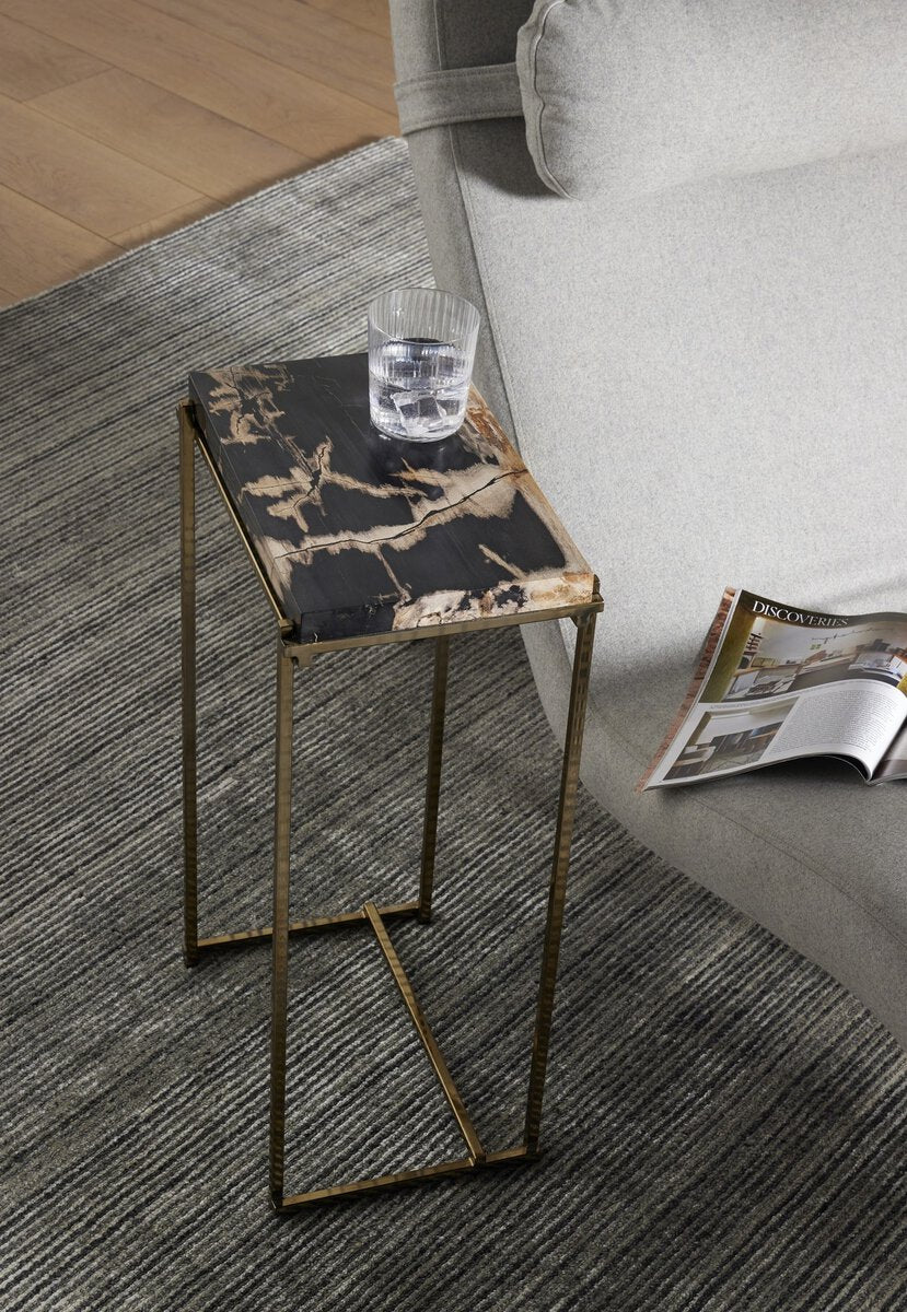 Tig End Table Dark Petrified Wood