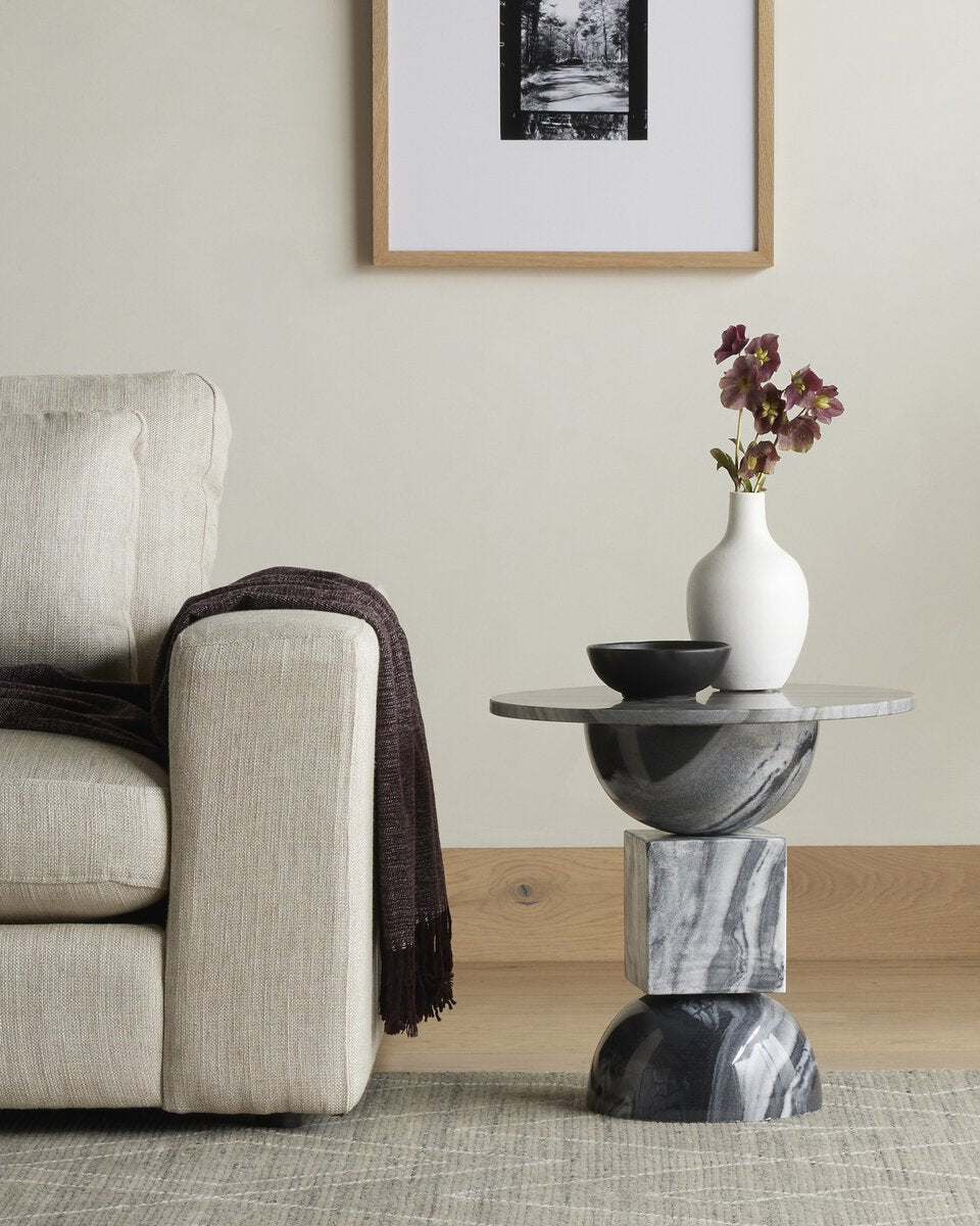 Neda End Table Ebony Marble
