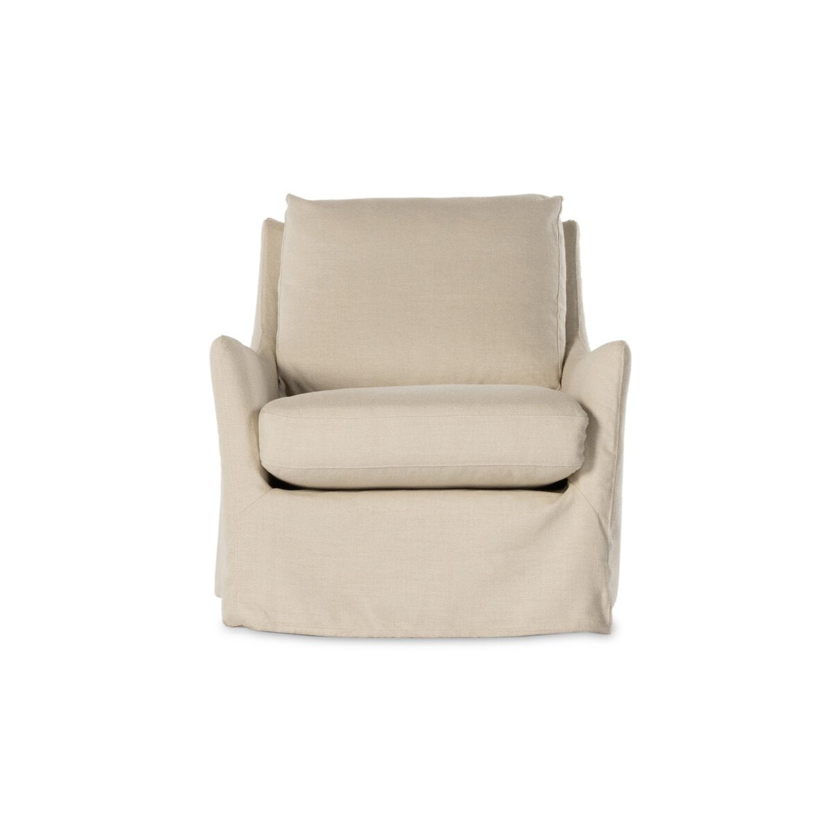 Monette Slipcover Swivel Chair Brussels Natural