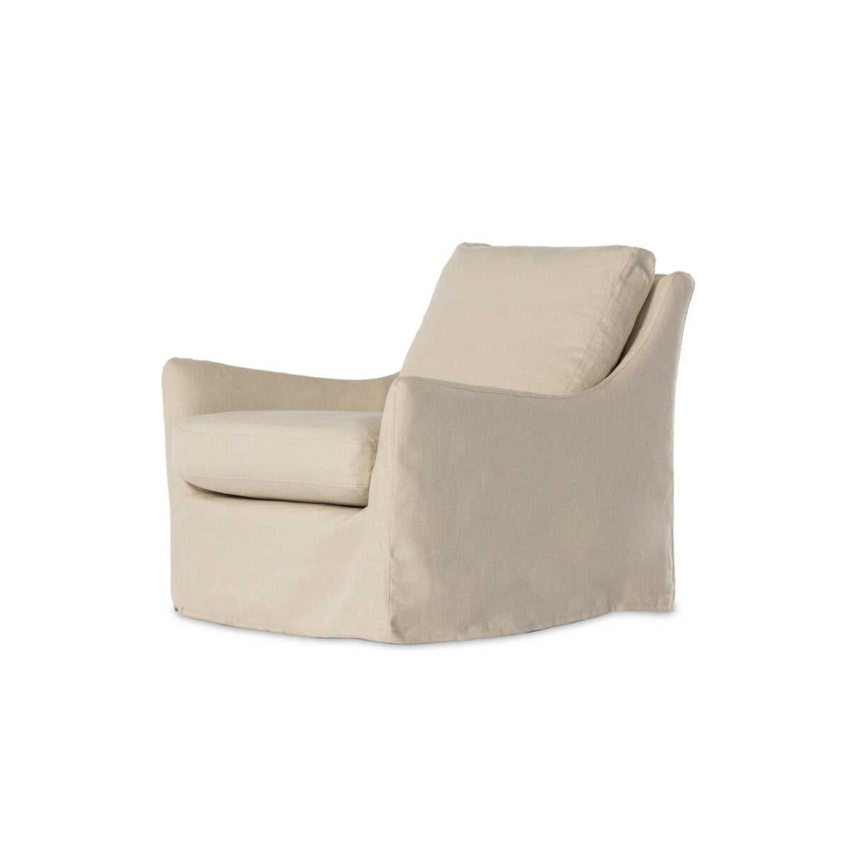 Monette Slipcover Swivel Chair Brussels Natural