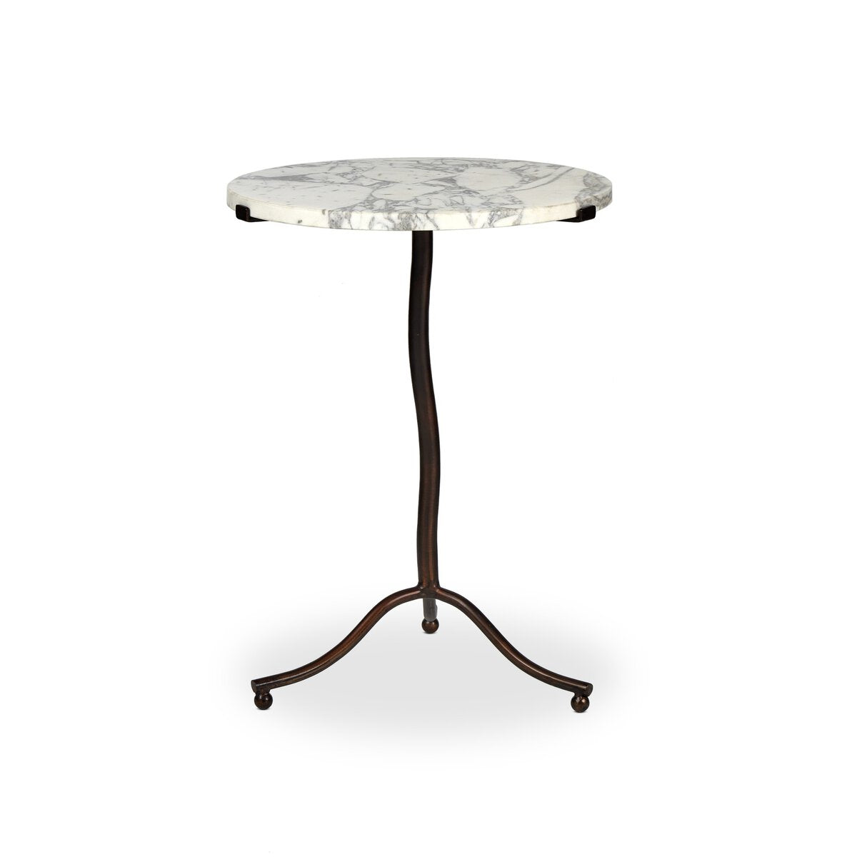 Sophie End Table Veined White Marble