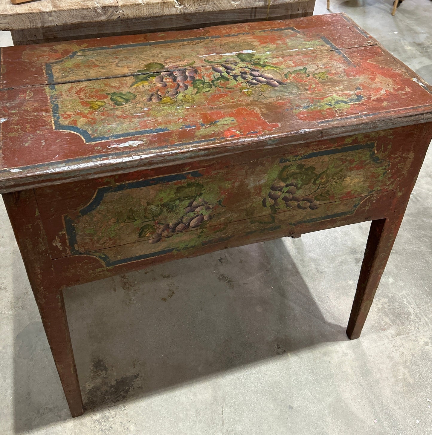 Vintage red and green grape design chest