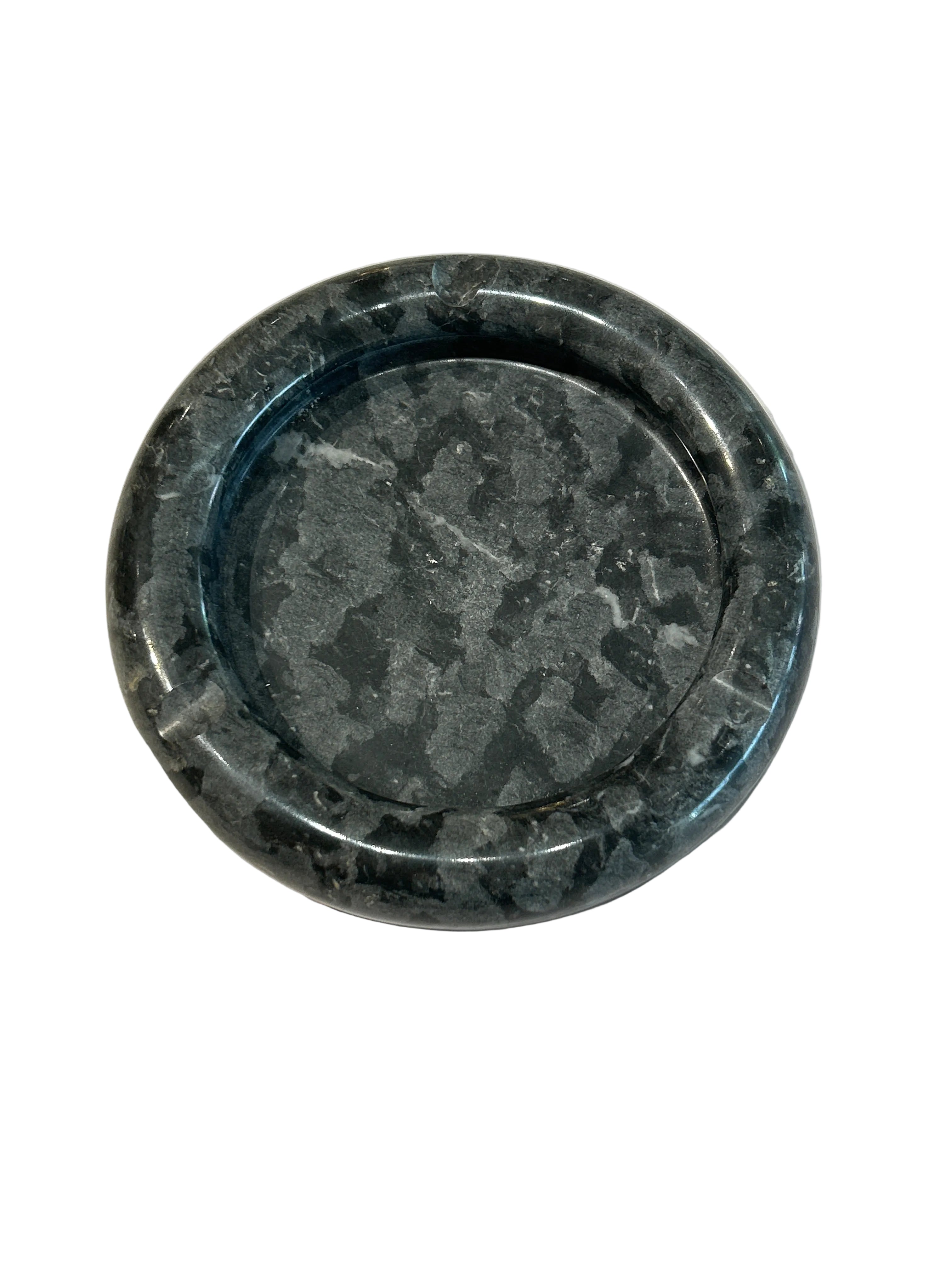 Vintage black and gray marble ashtray