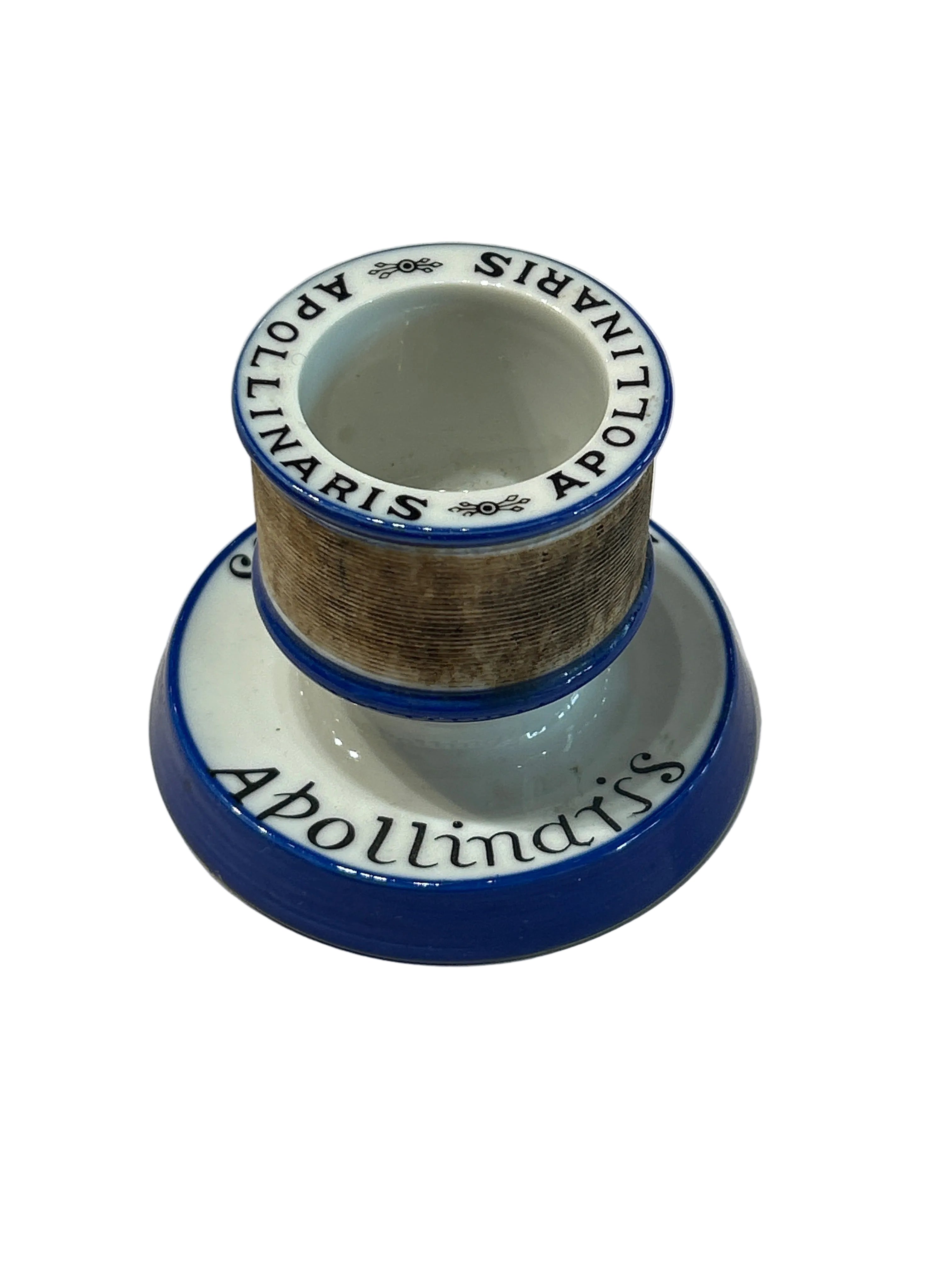 Vintage Apollinaris ceramic match holder