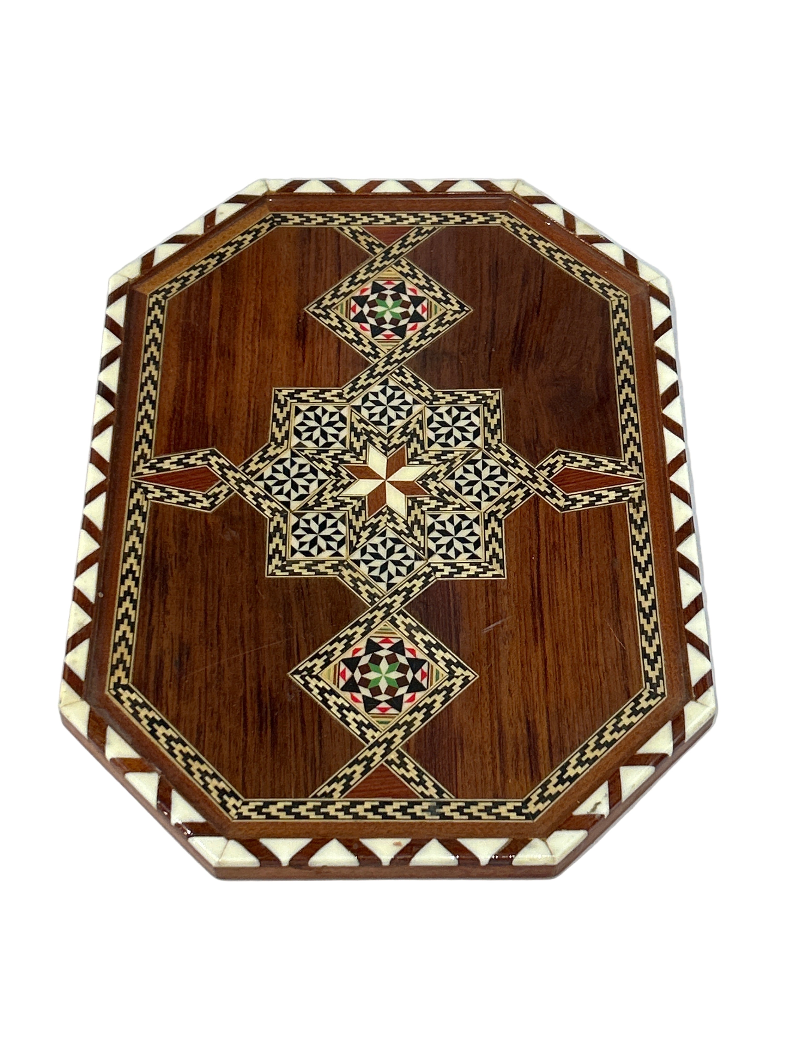 Vintage mother of Pearl inlaid marquetry tray