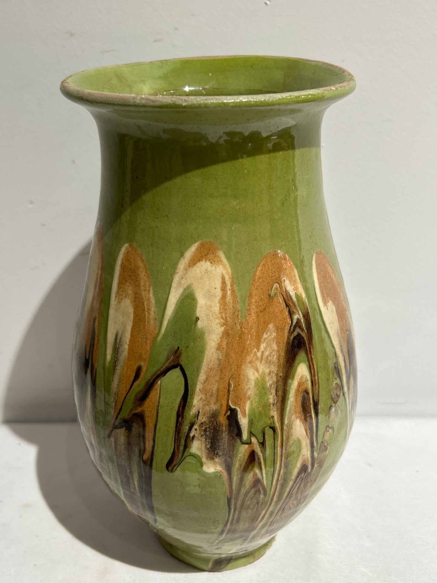 Cottage Crafted Vase, Marbleized Green