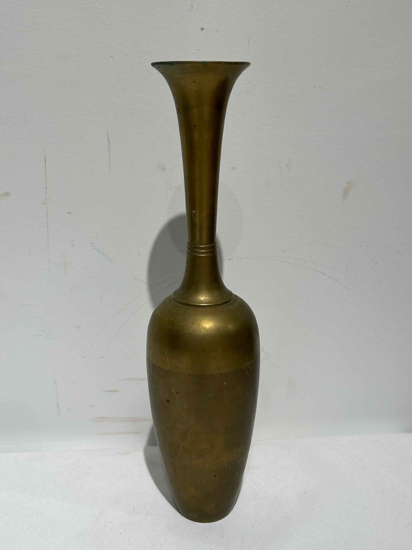 Vintage narrow brass vase