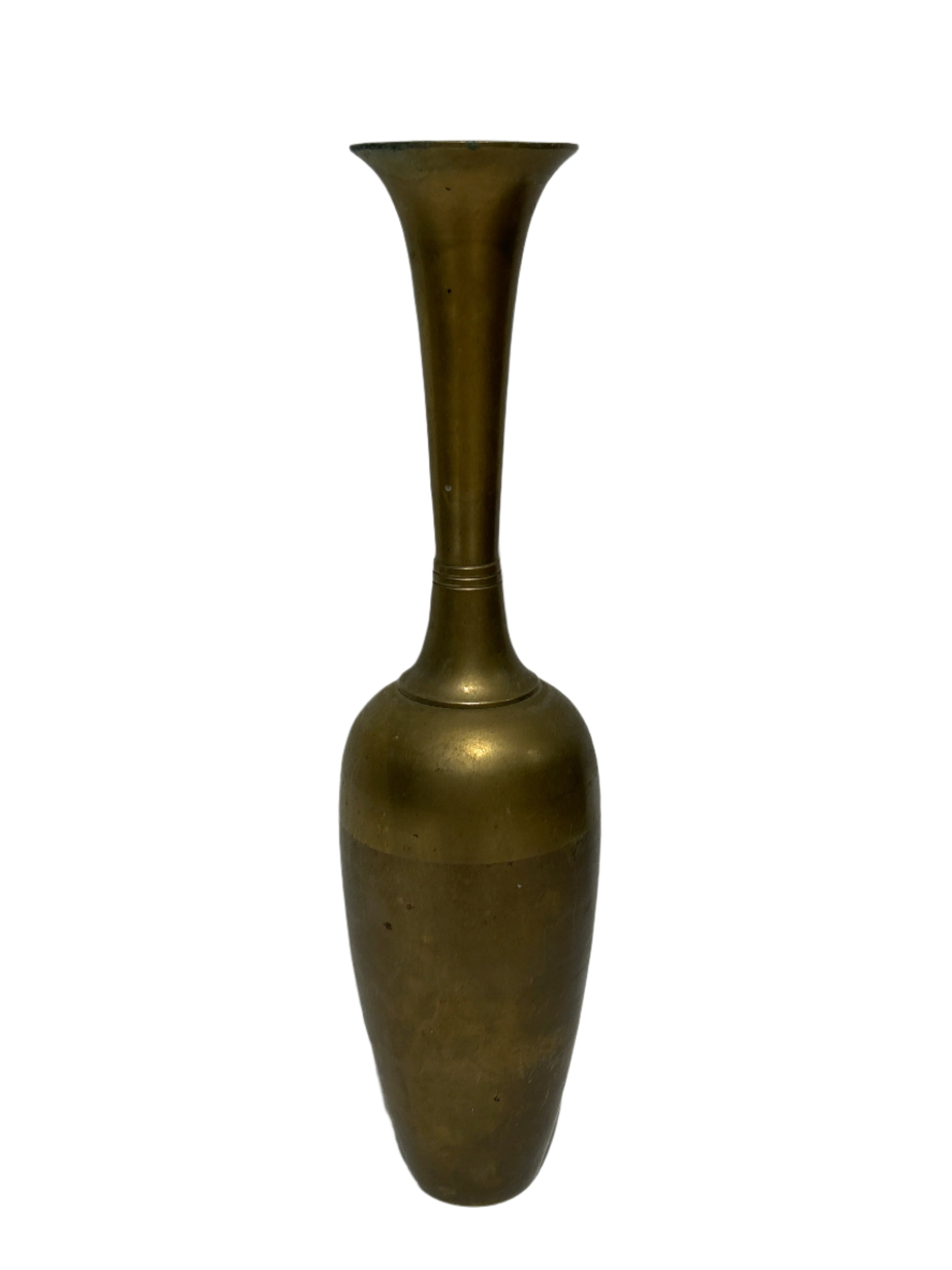 Vintage narrow brass vase