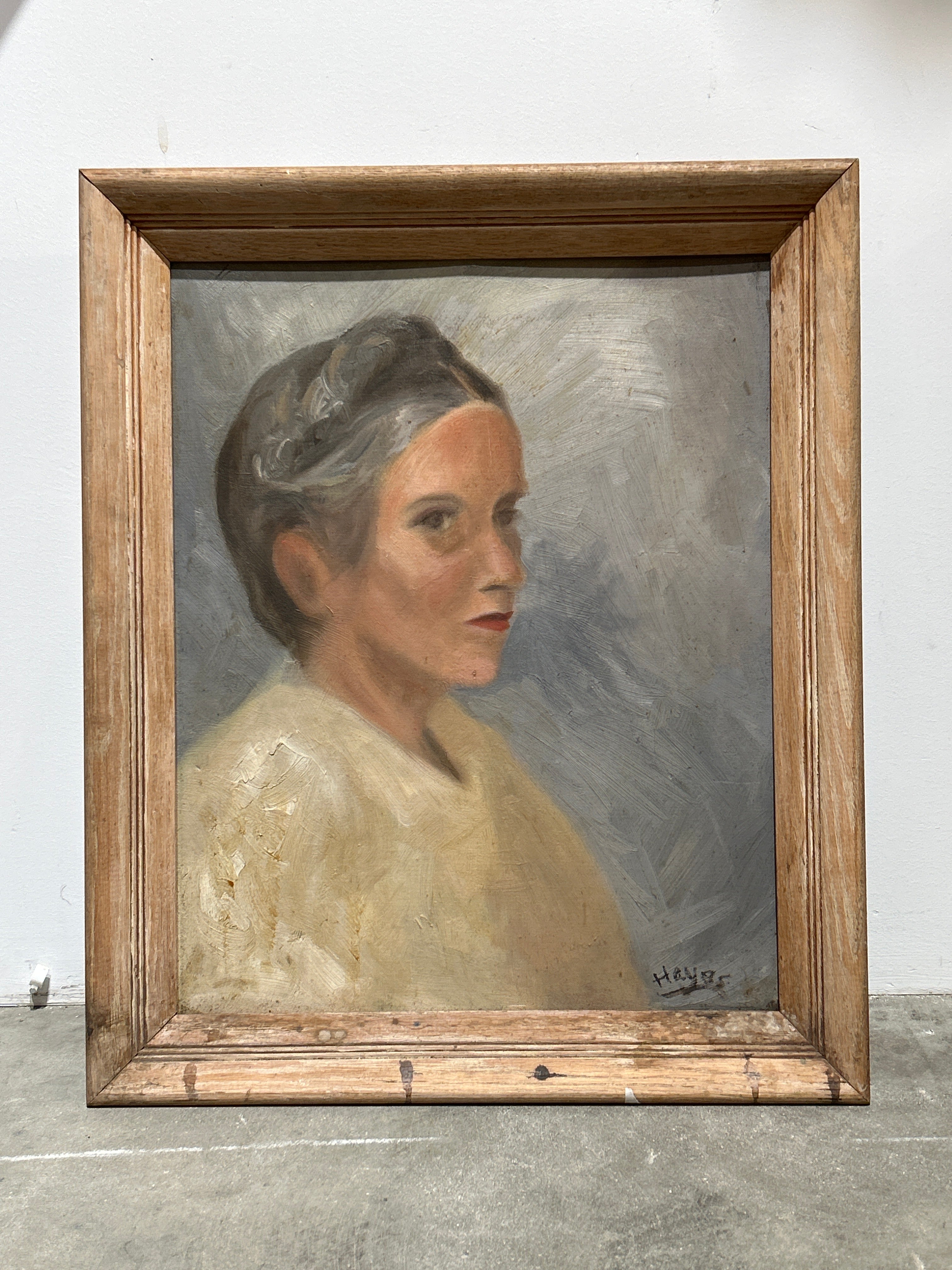 Vintage June Hayes portrait framed