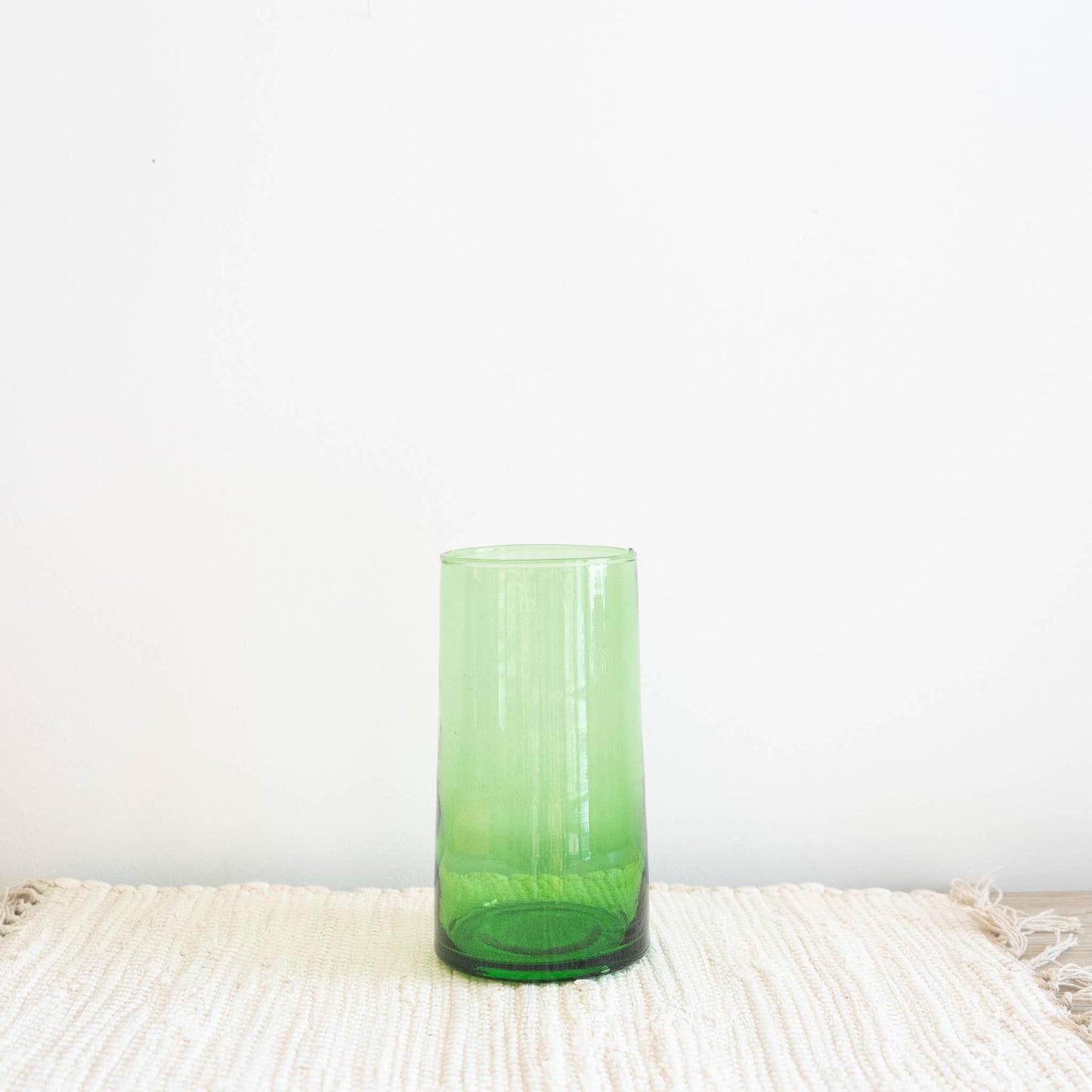 Handmade Recycled Glass Cone Vase - Green