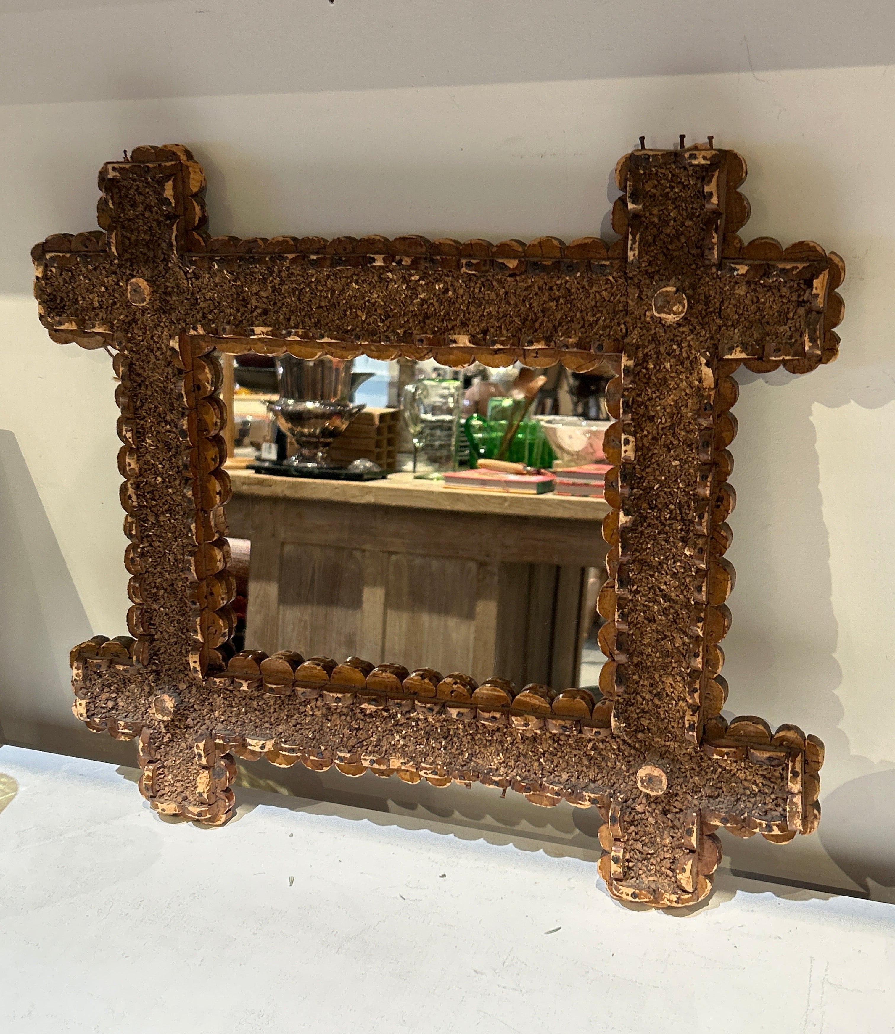 Vintage primitive mirror