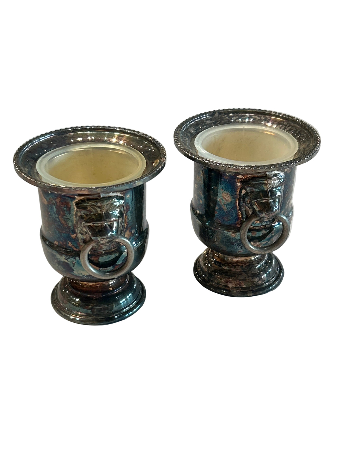 Vintage set of mini silver plated wine coolers