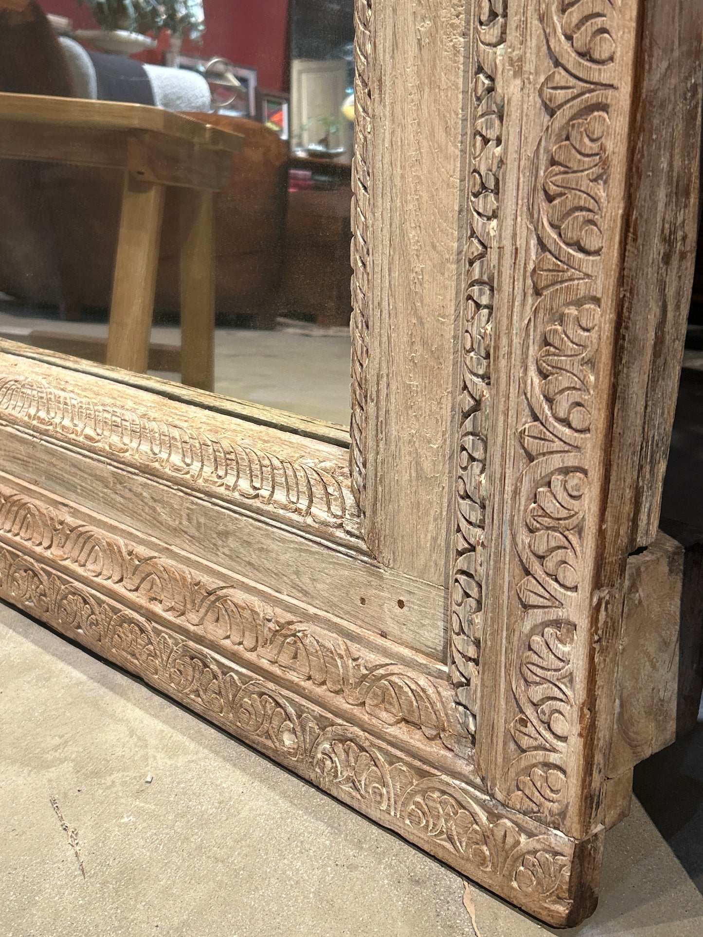 Vintage carved wood mirror